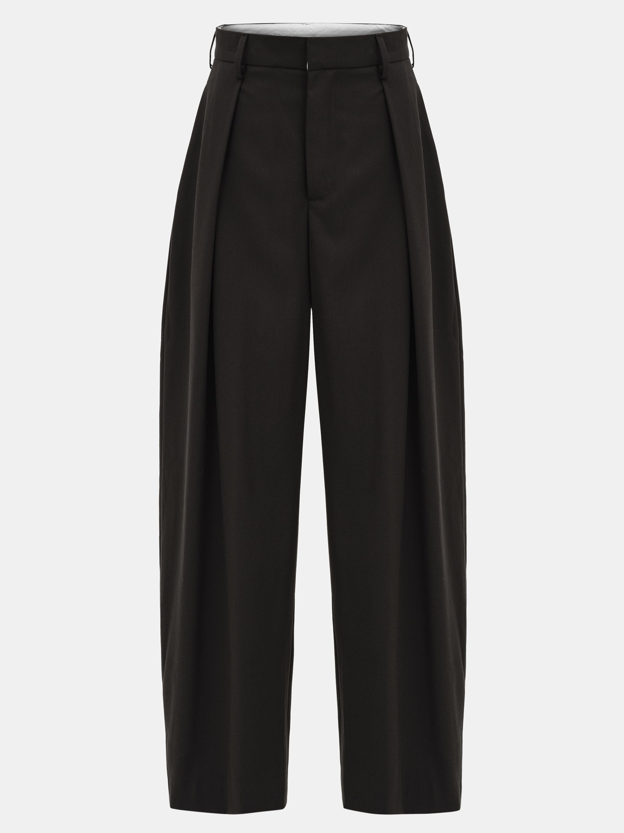 Hopsack Relaxed Trousers, Brown