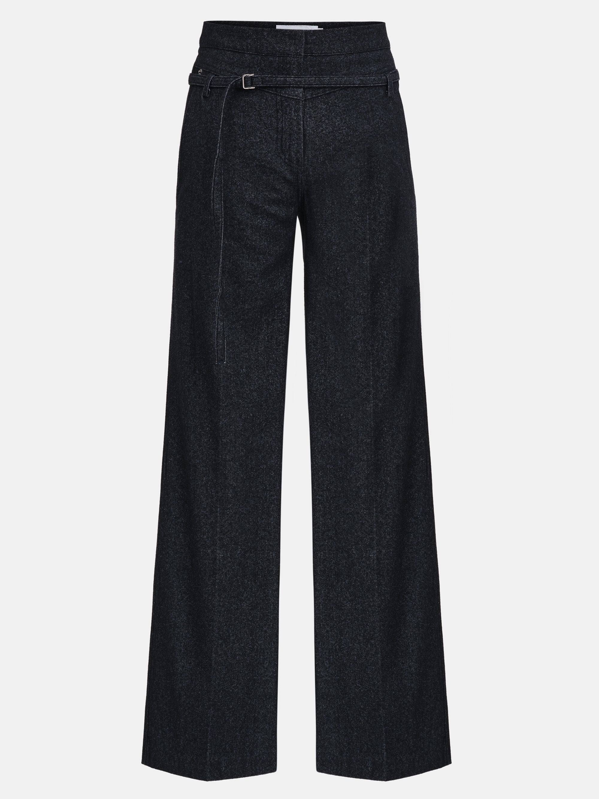 Belted Flared Pants, Blue