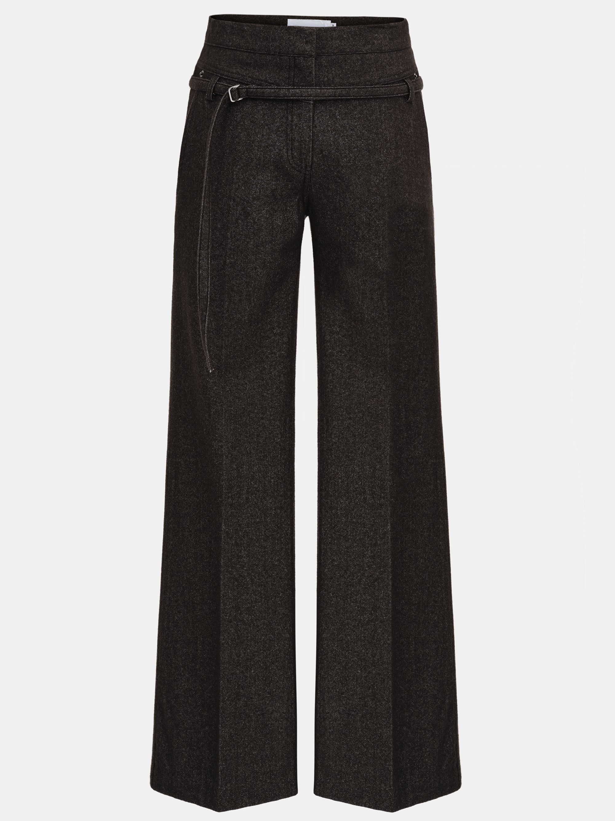 Belted Flared Pants, Brown