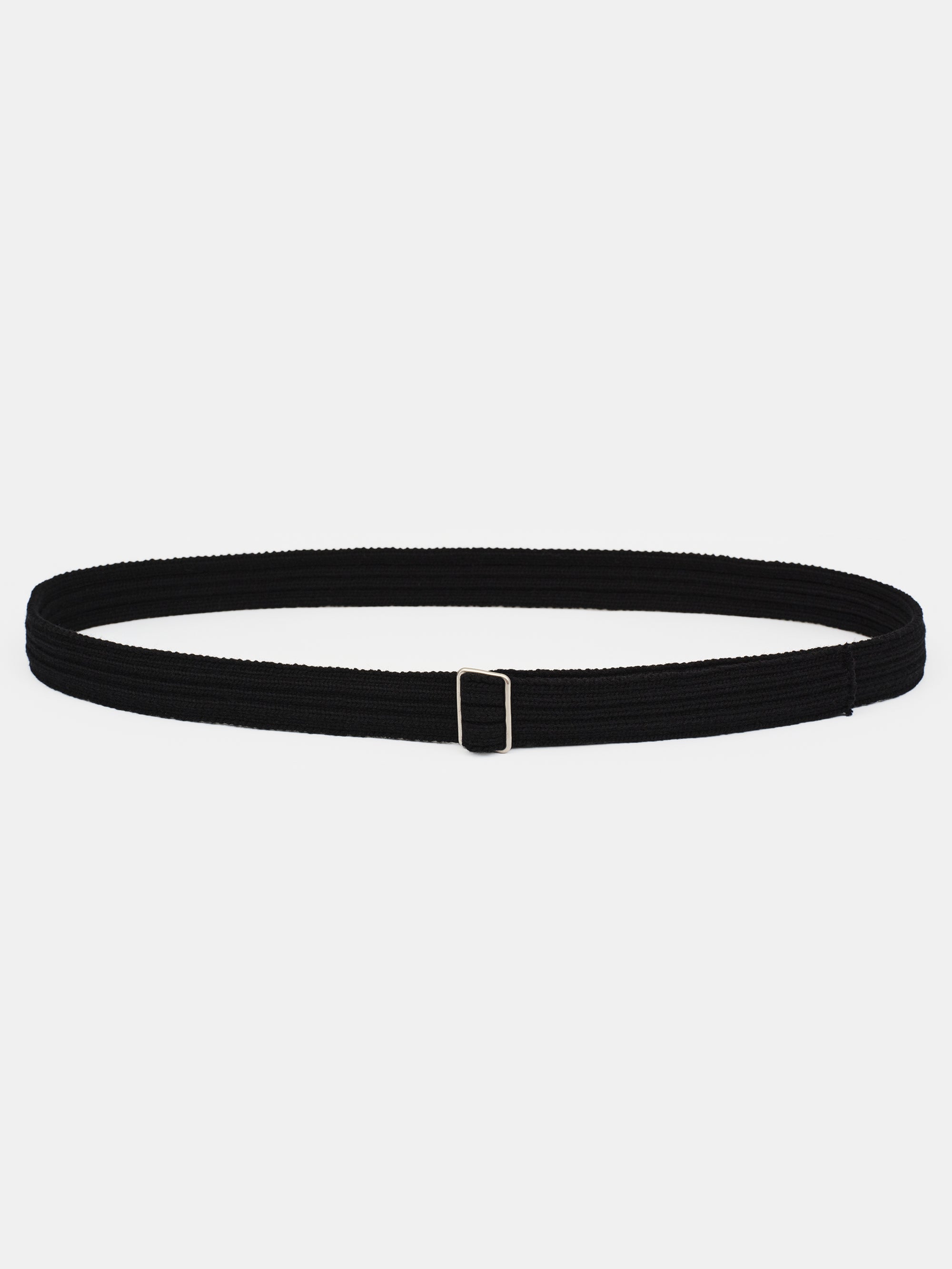 Ribbed Knit Belt, Black