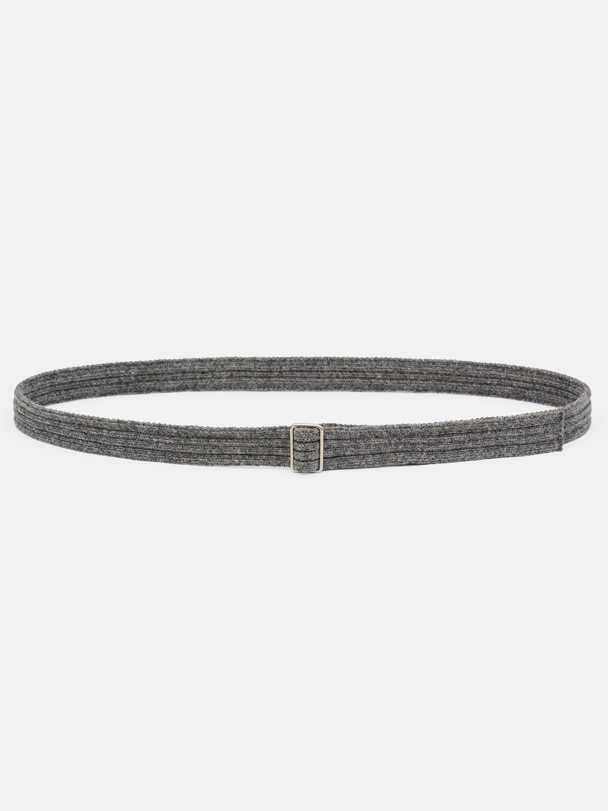 Ribbed Knit Belt, Grey