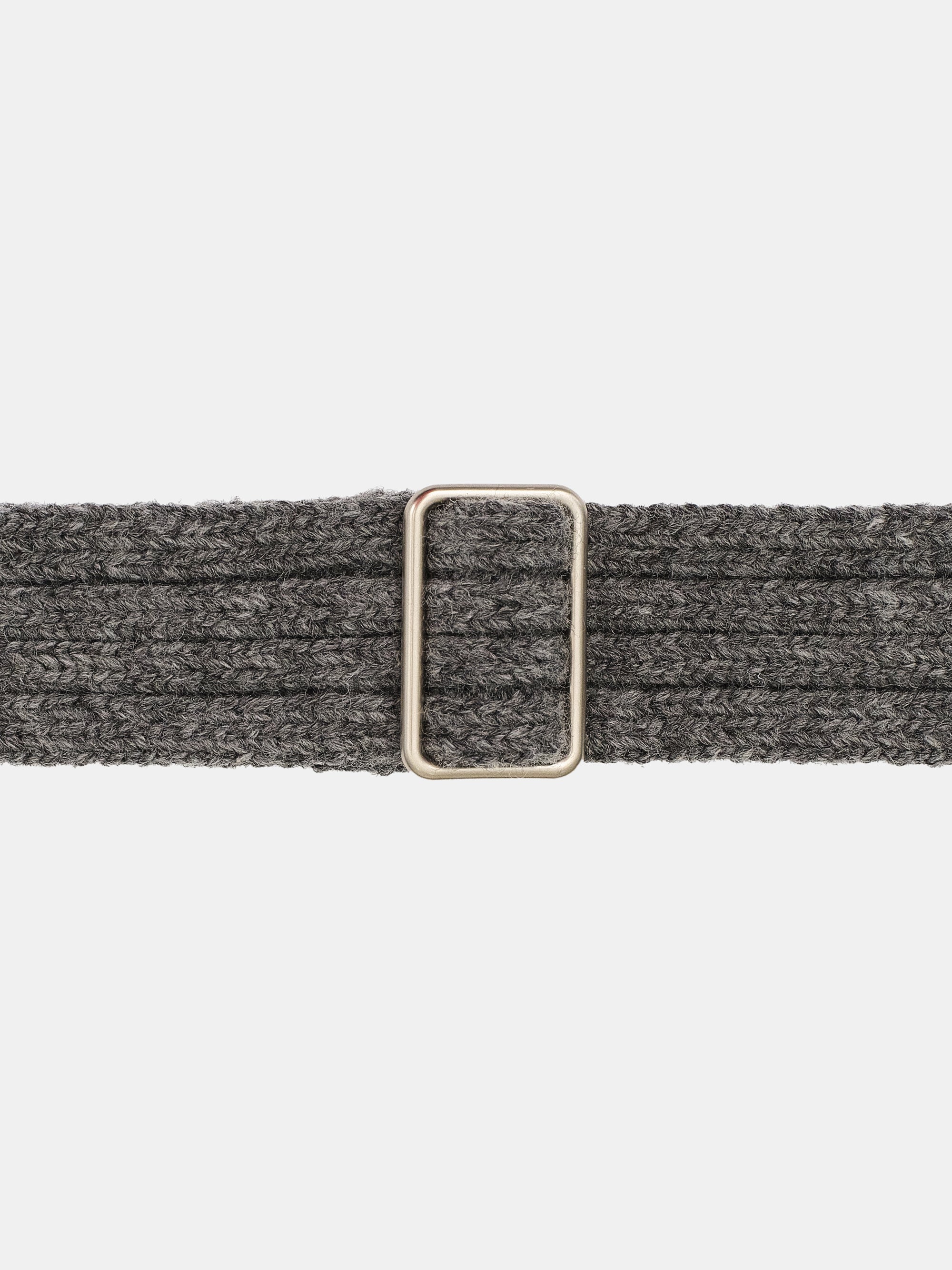 Ribbed Knit Belt, Grey