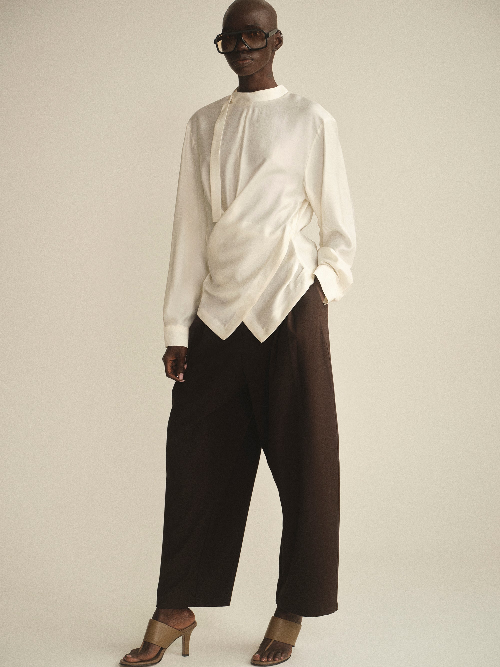 Overlapped Blouse, Ivory