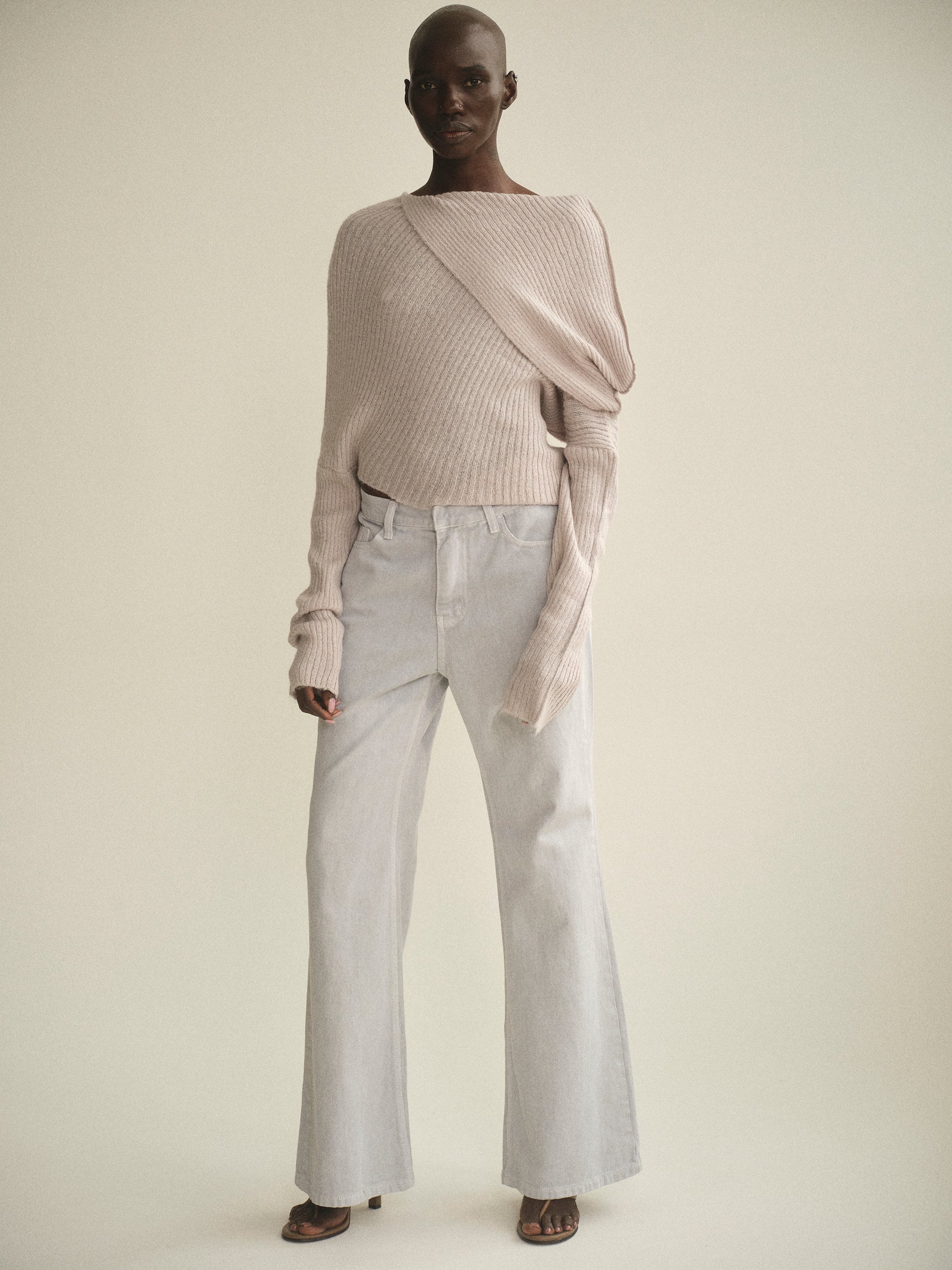 Faded Flared Jeans, Faded Grey