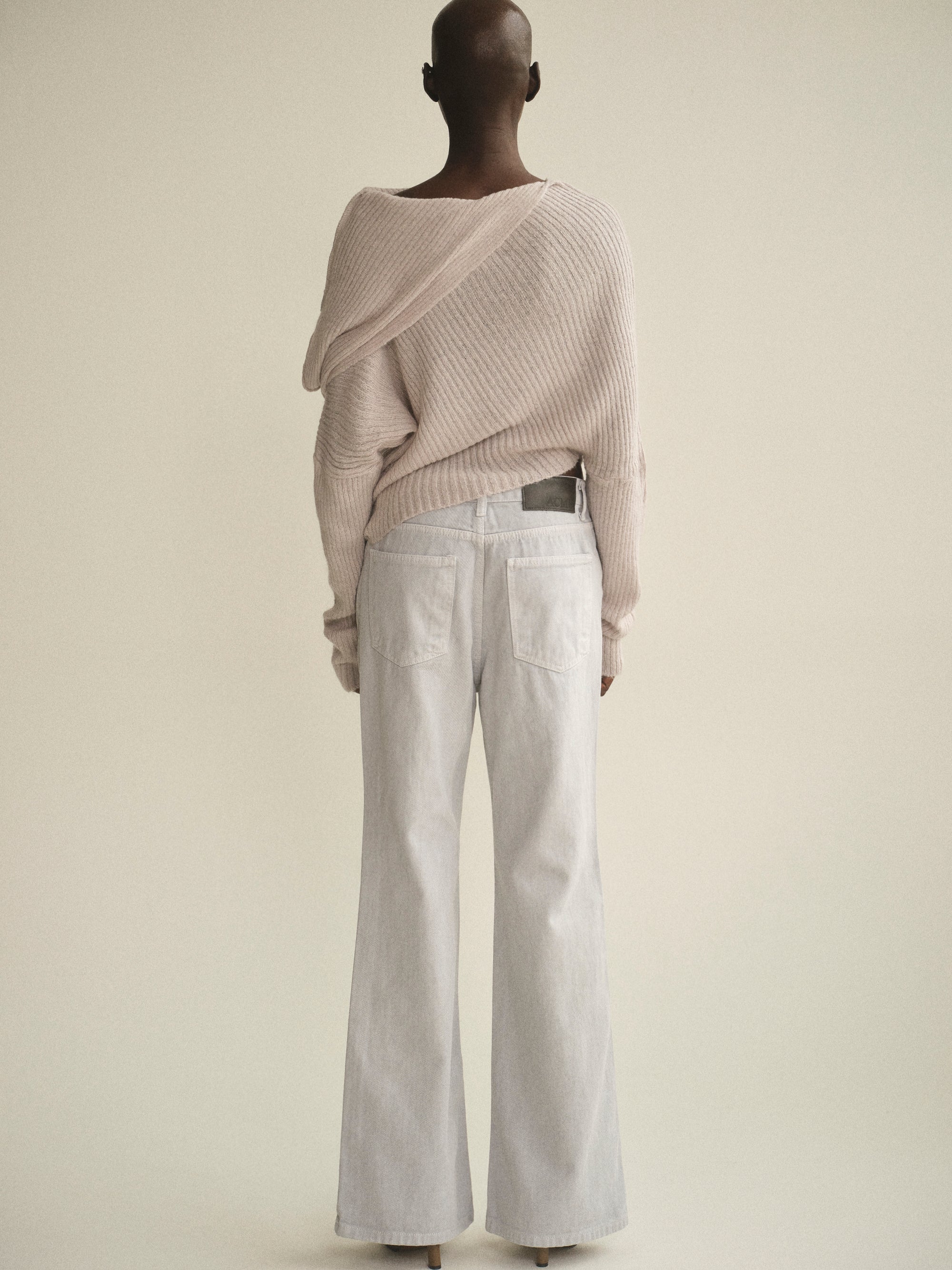 Sculptural Knit Top, Pale Grey