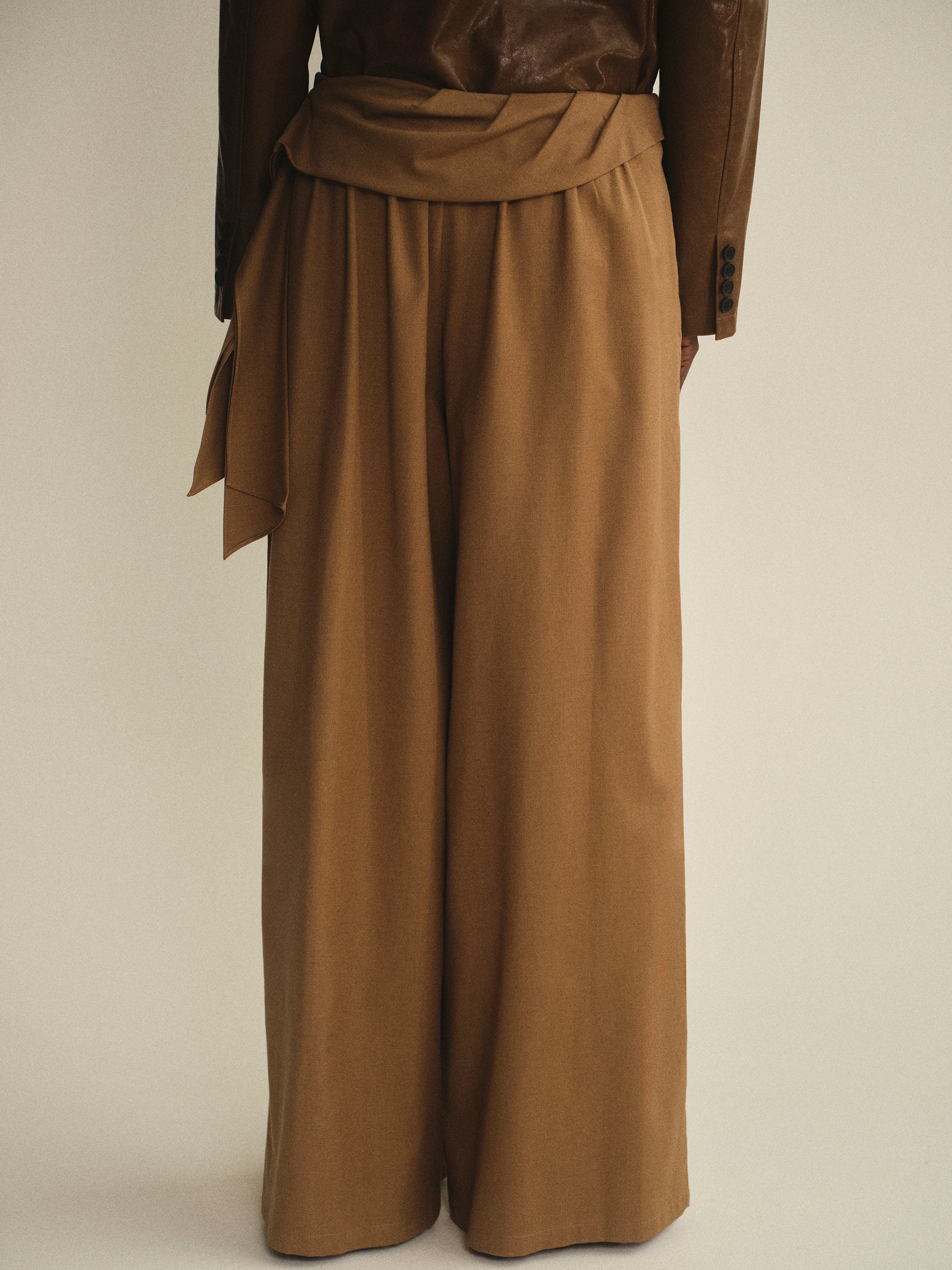 Tie-Waist Trousers, Brown