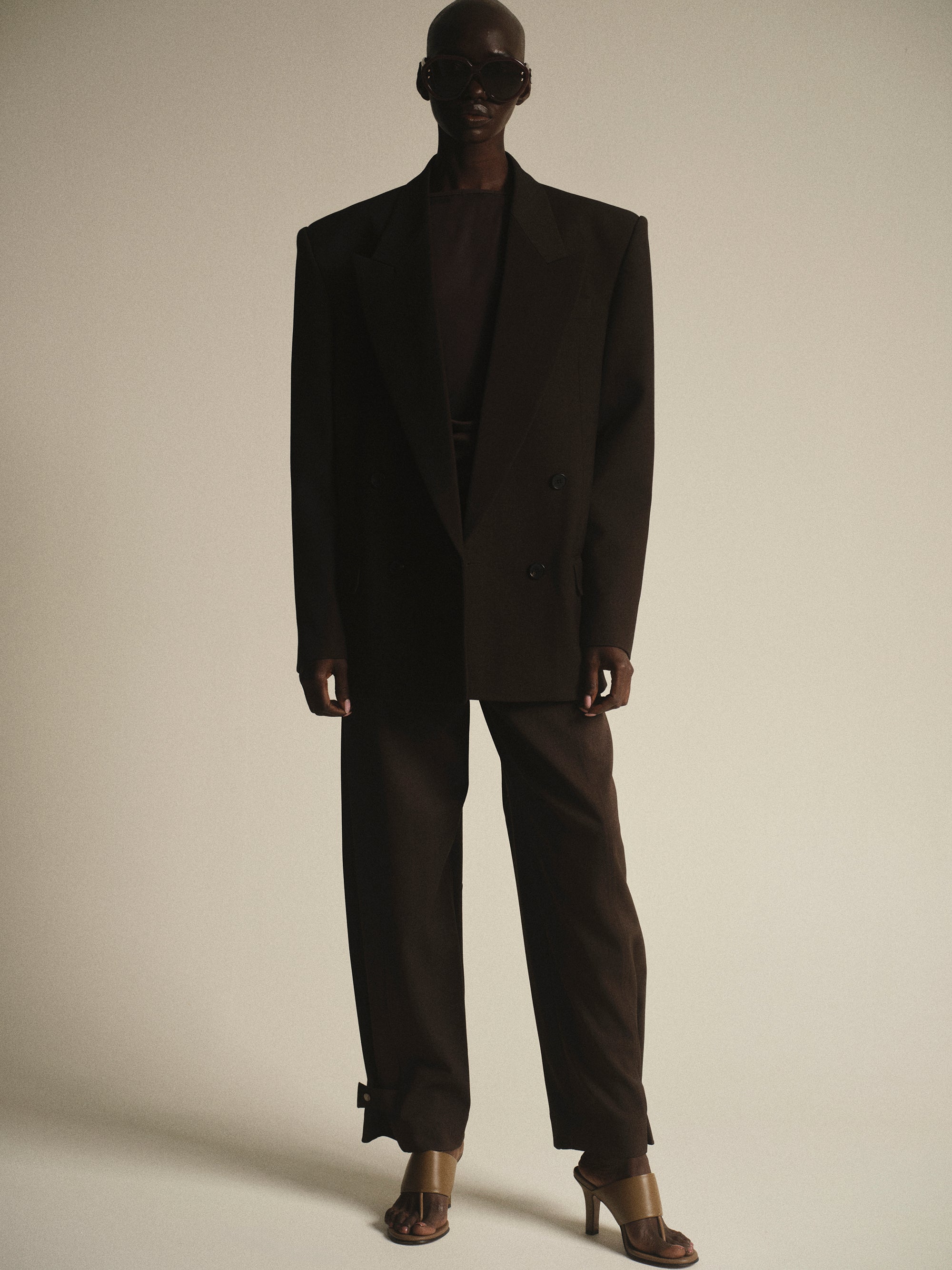 Double Breasted Blazer, Brown