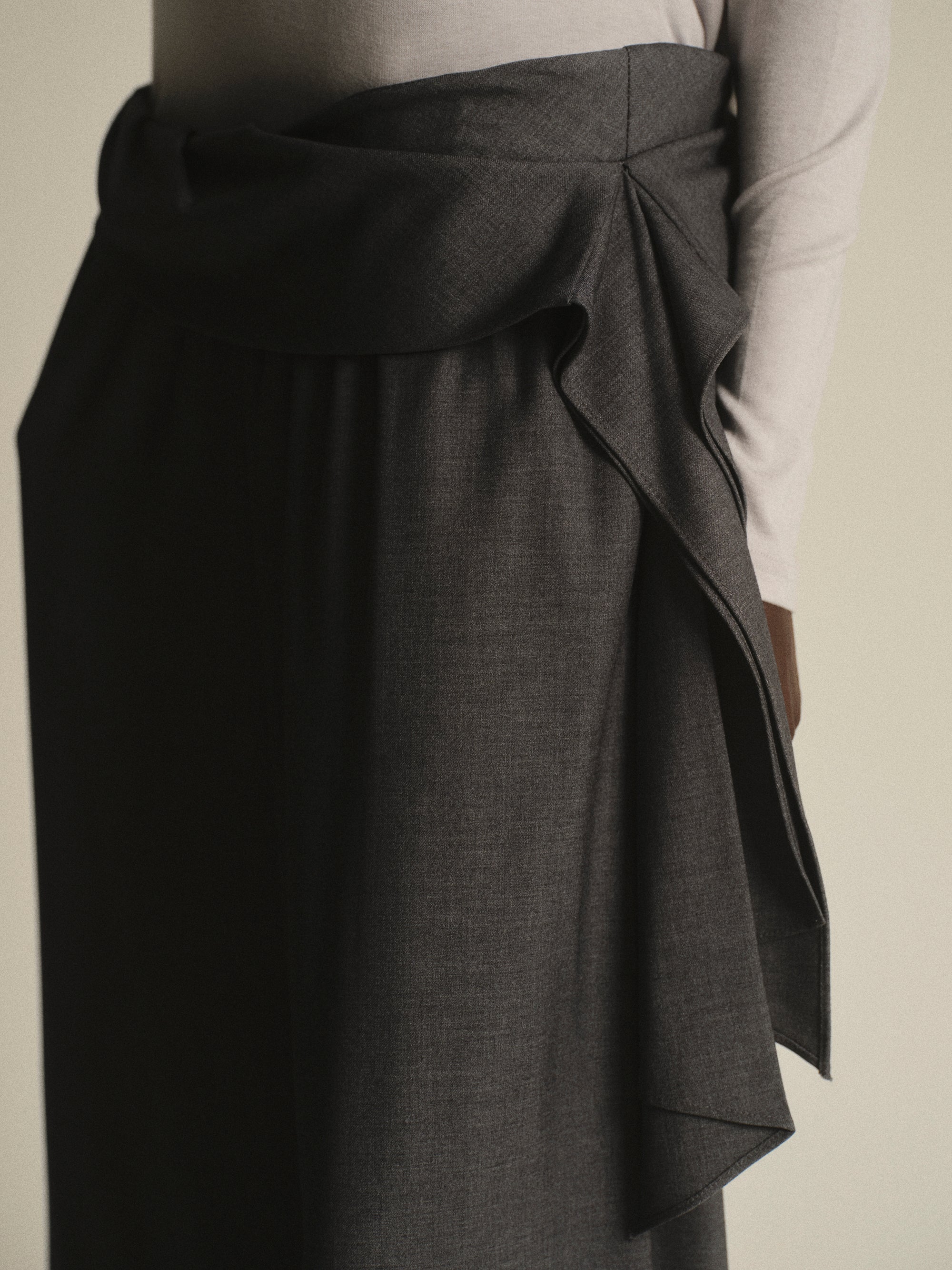 Tie-Waist Trousers, Grey