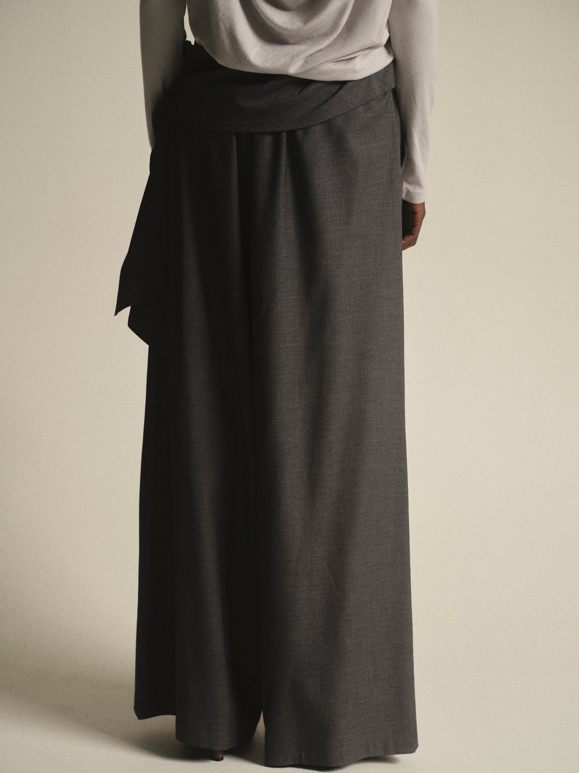 Tie-Waist Trousers, Grey