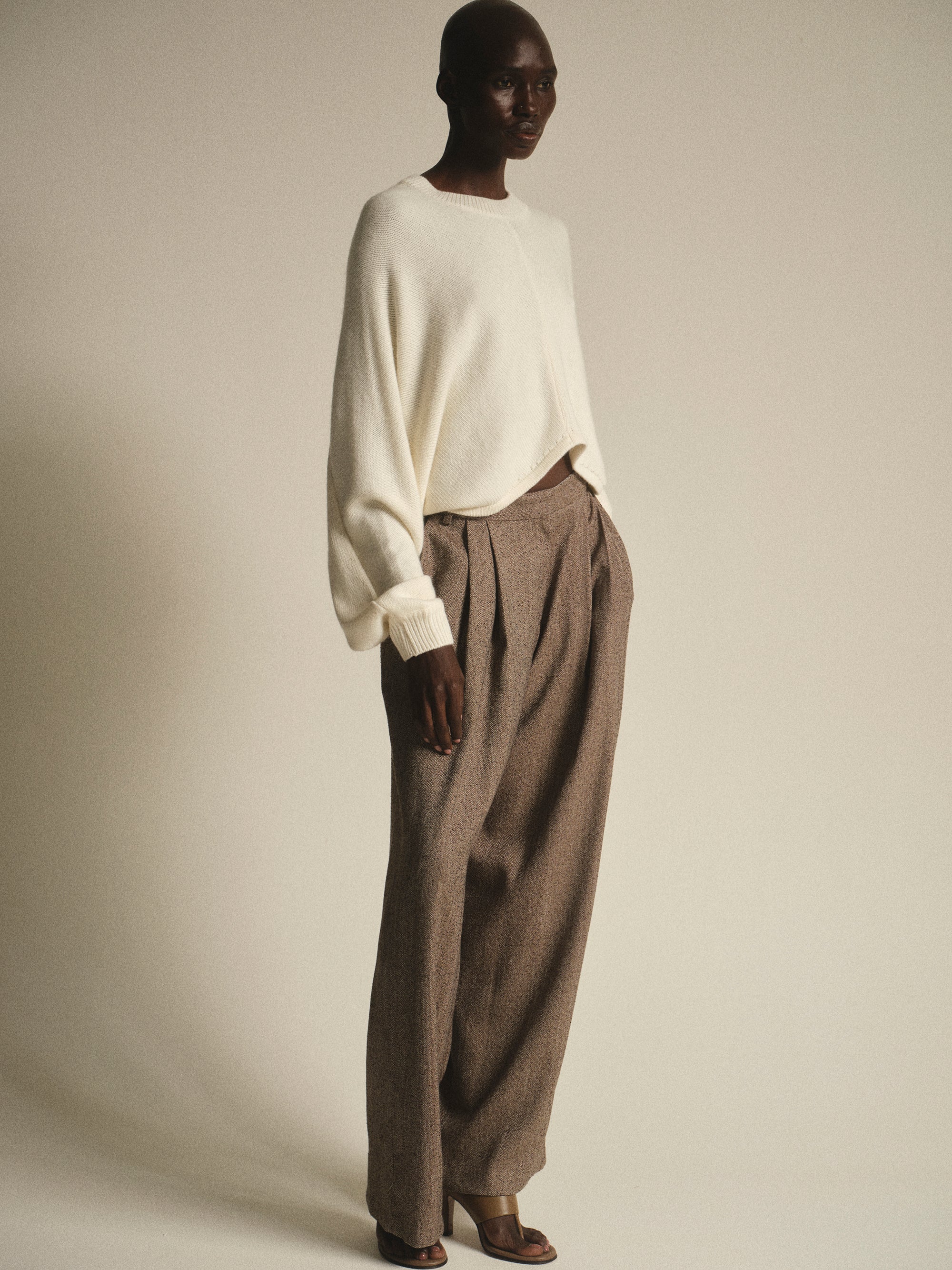 Open Back Dolman Knit, Ivory
