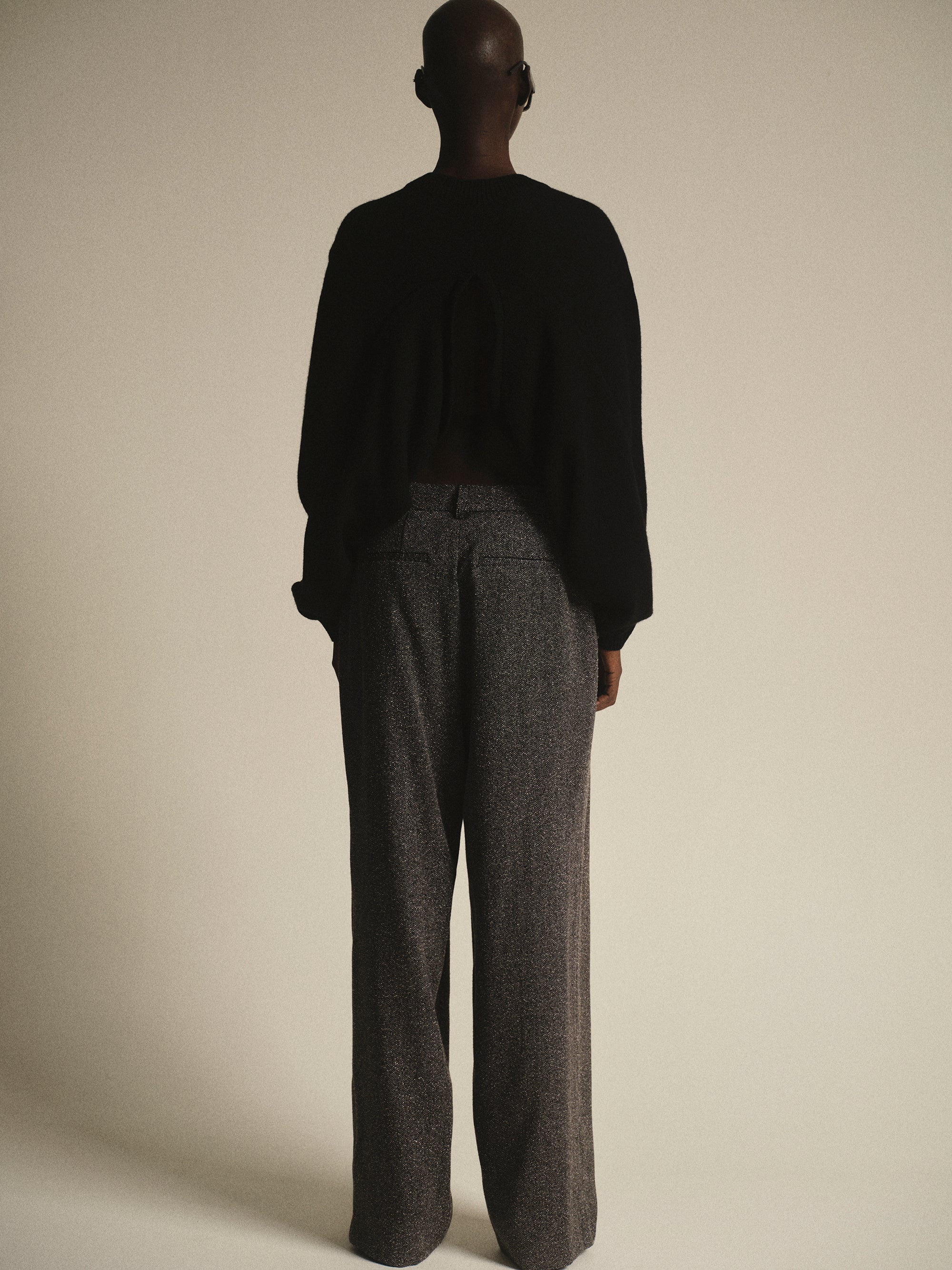 Pleated Trousers, Grey Melange