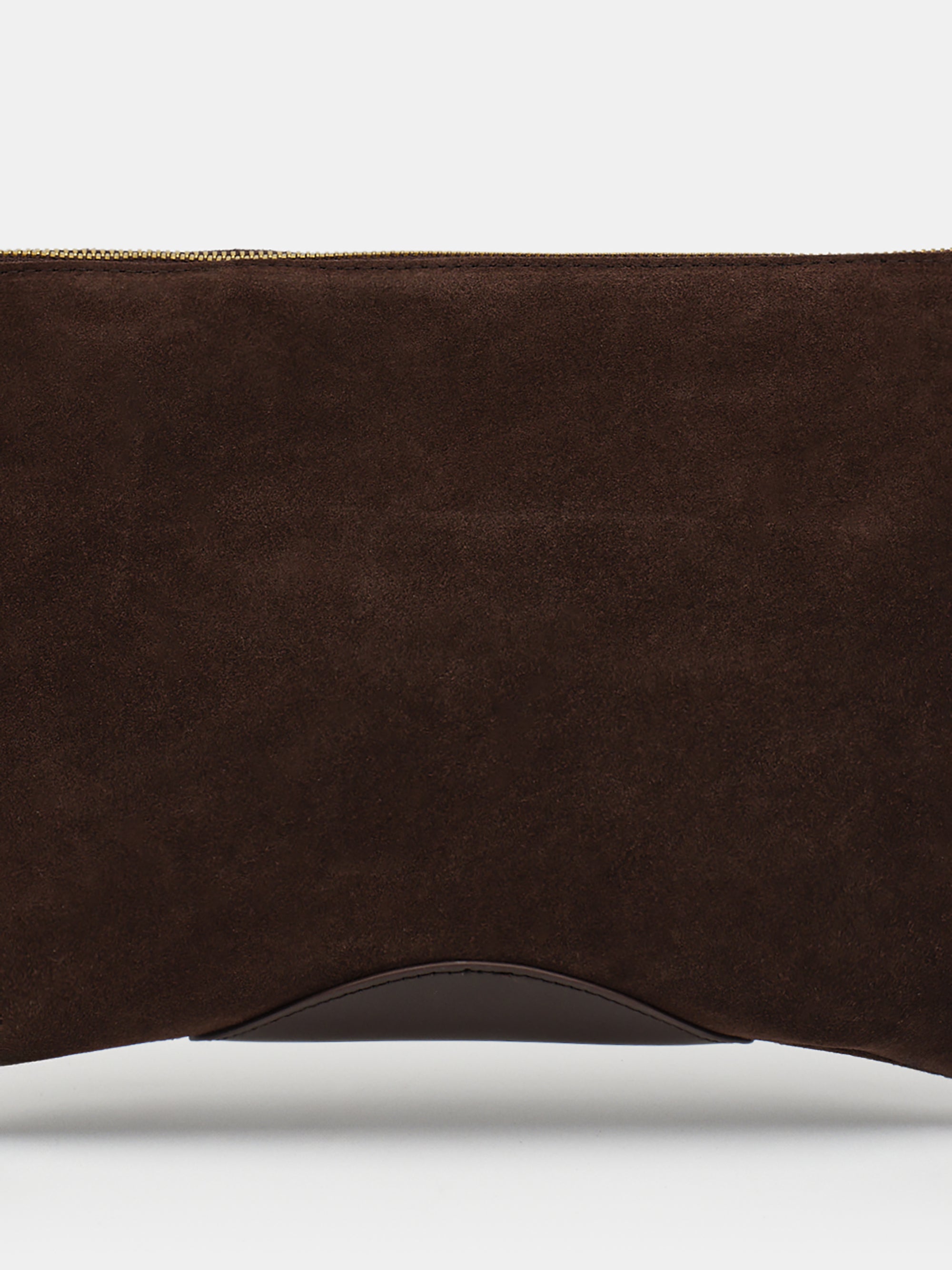 Suede Patch City Bag, Brown