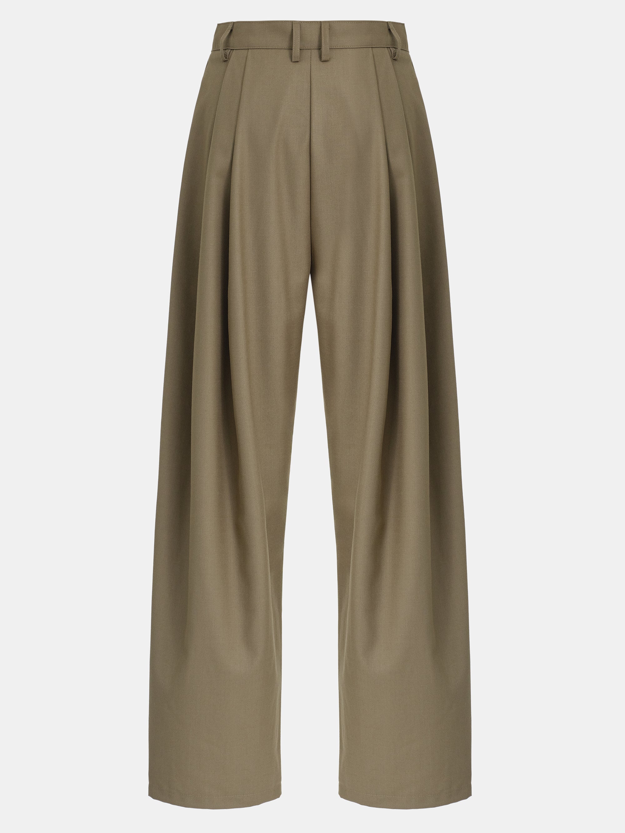 Ankle Pleat Trousers, Beige