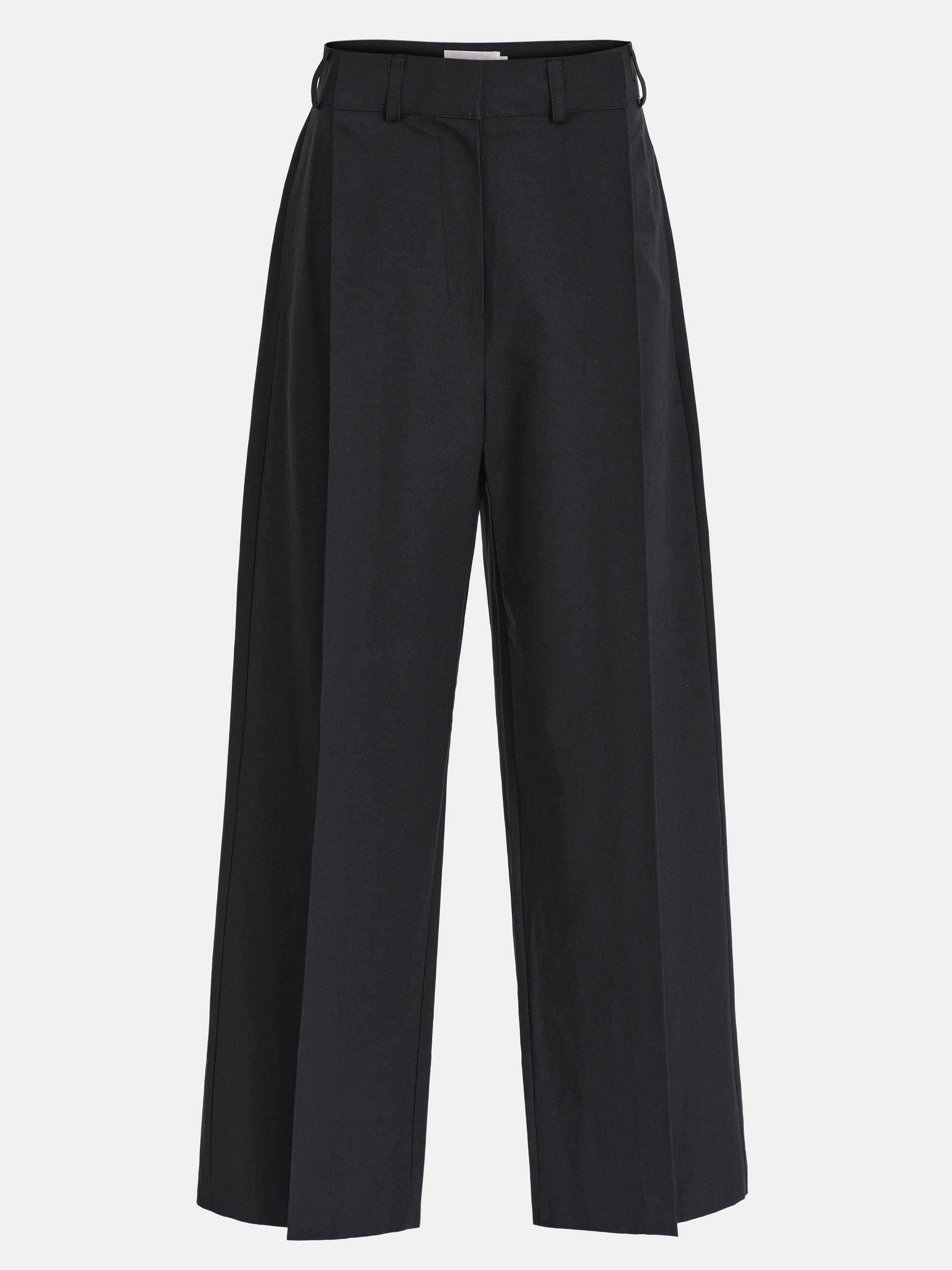 Relaxed Pleated Chinos, Black