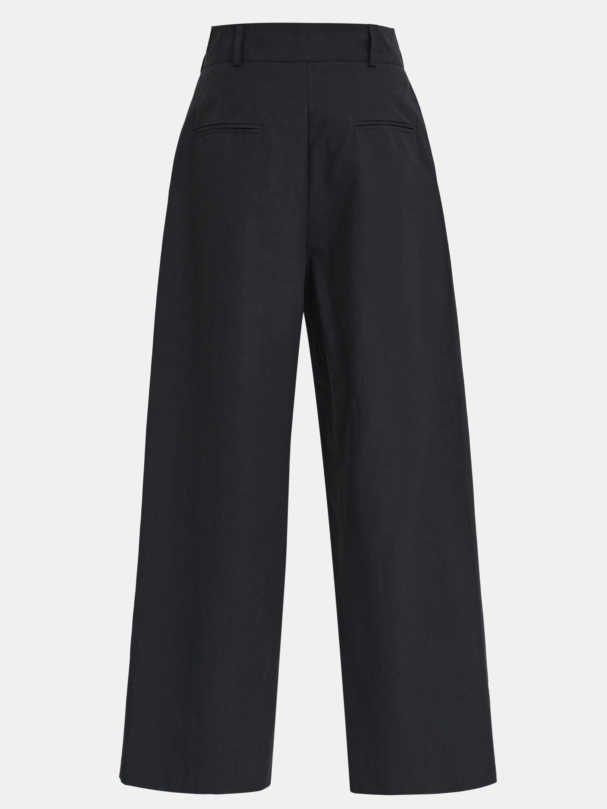 Relaxed Pleated Chinos, Black