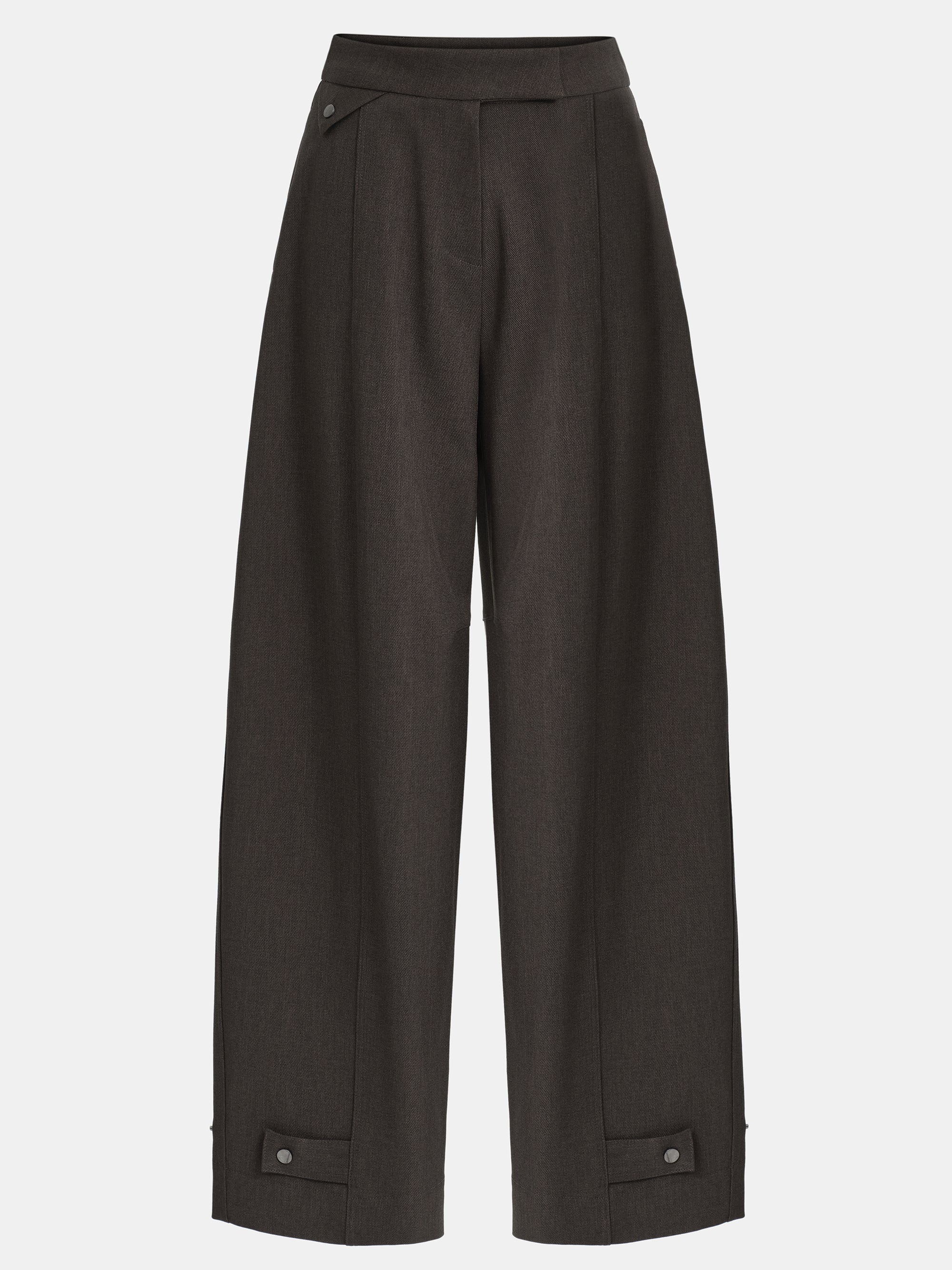 Button-Tab Trousers, Brown