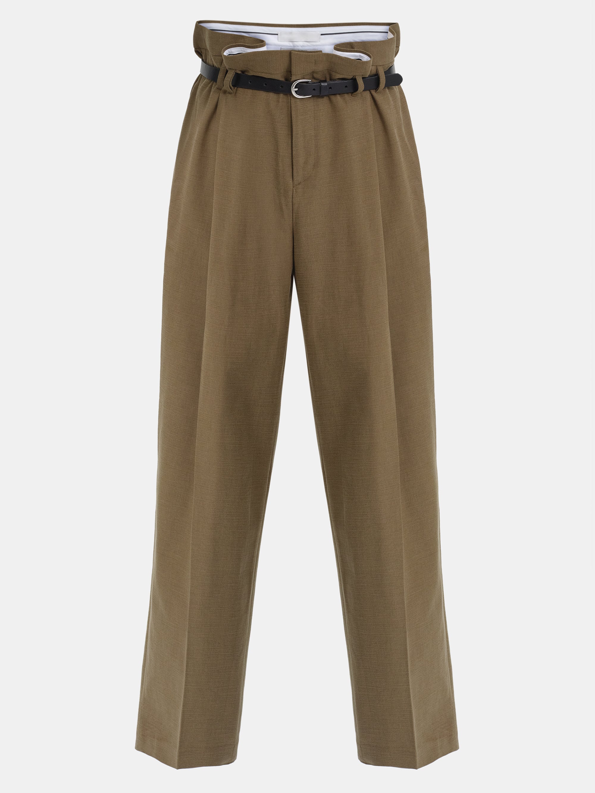 Paperbag Tailored Trousers, Brown