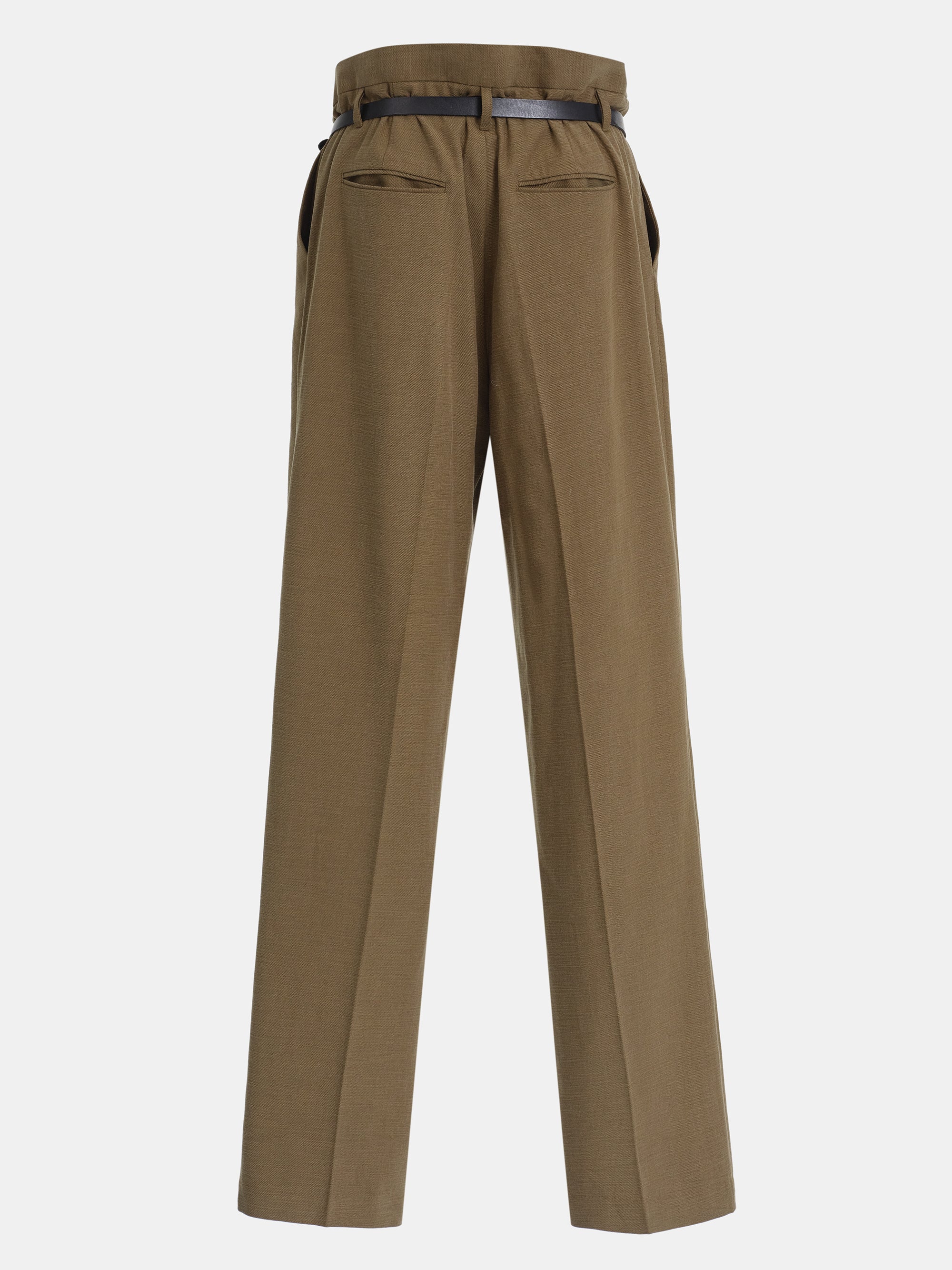 Paperbag Tailored Trousers, Brown