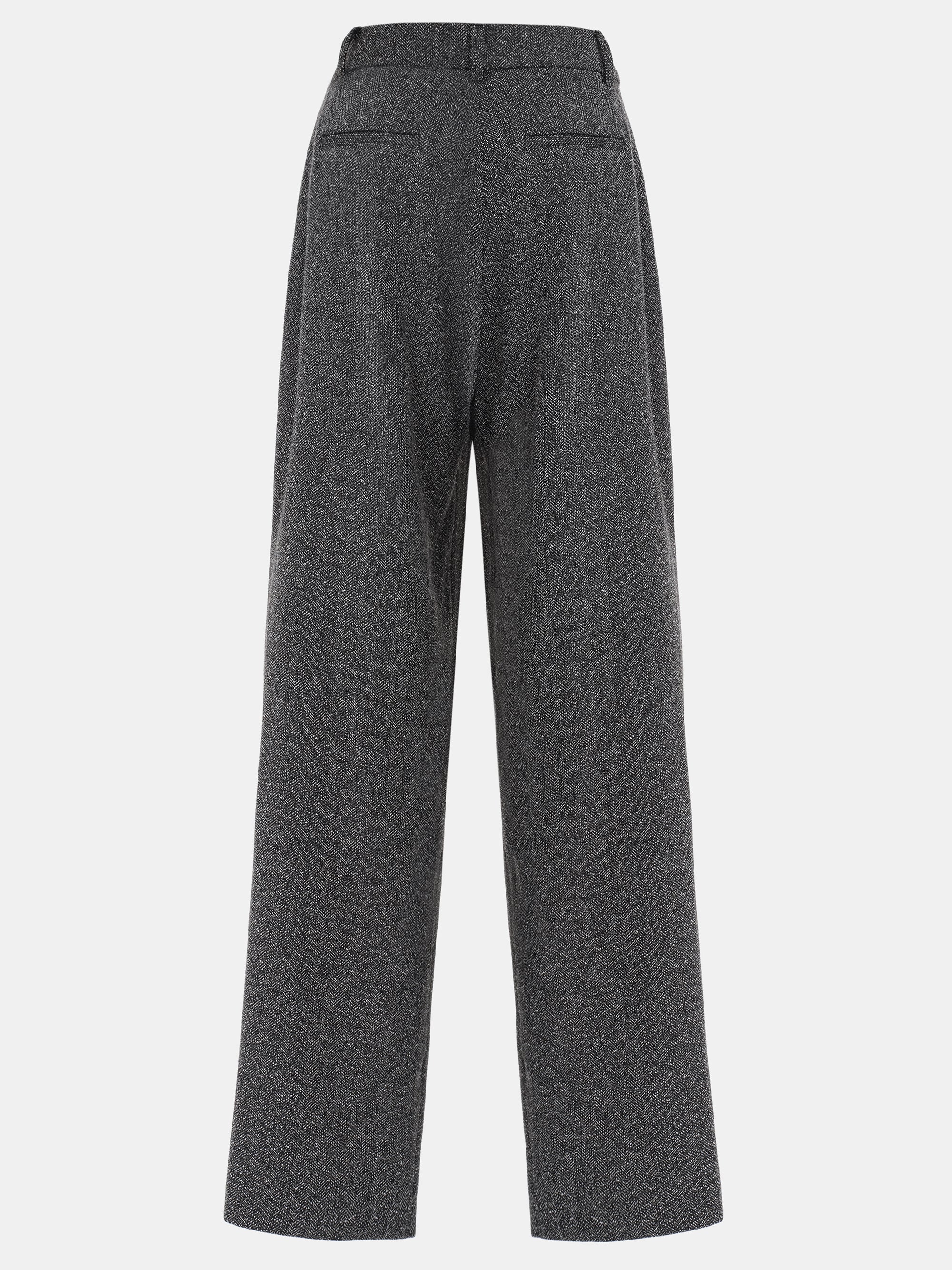 Pleated Trousers, Grey Melange