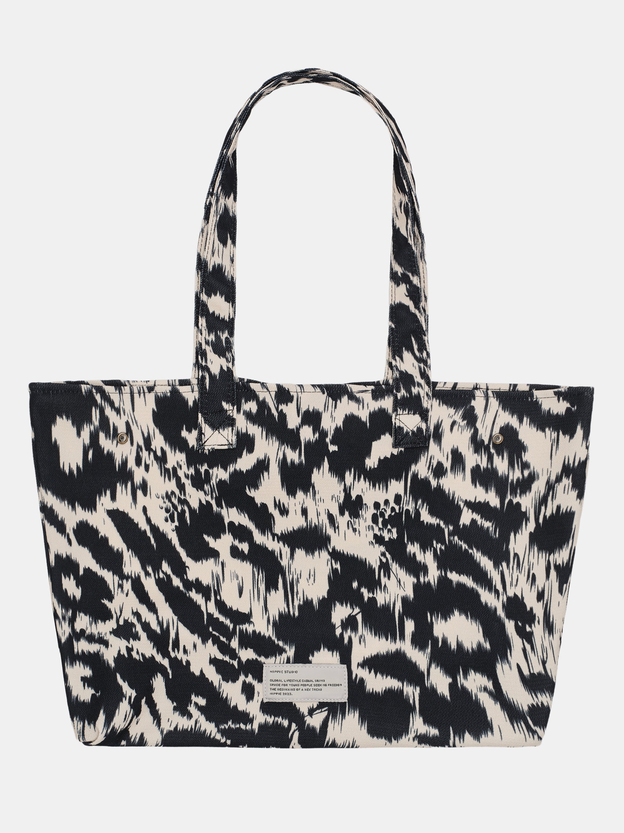 Leopard-Print Tote Bag, Black
