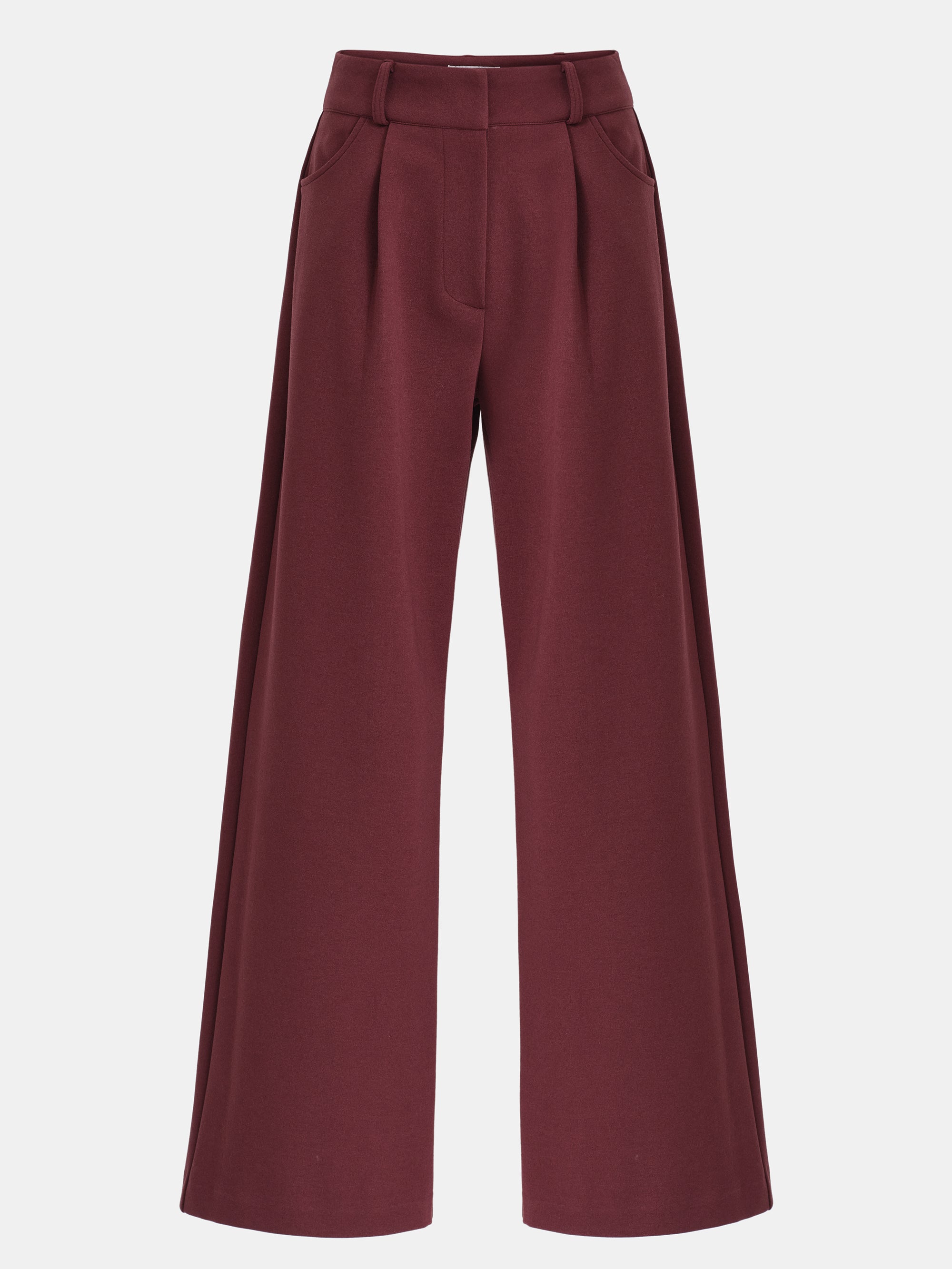 French Terry Pleat Pants, Wine