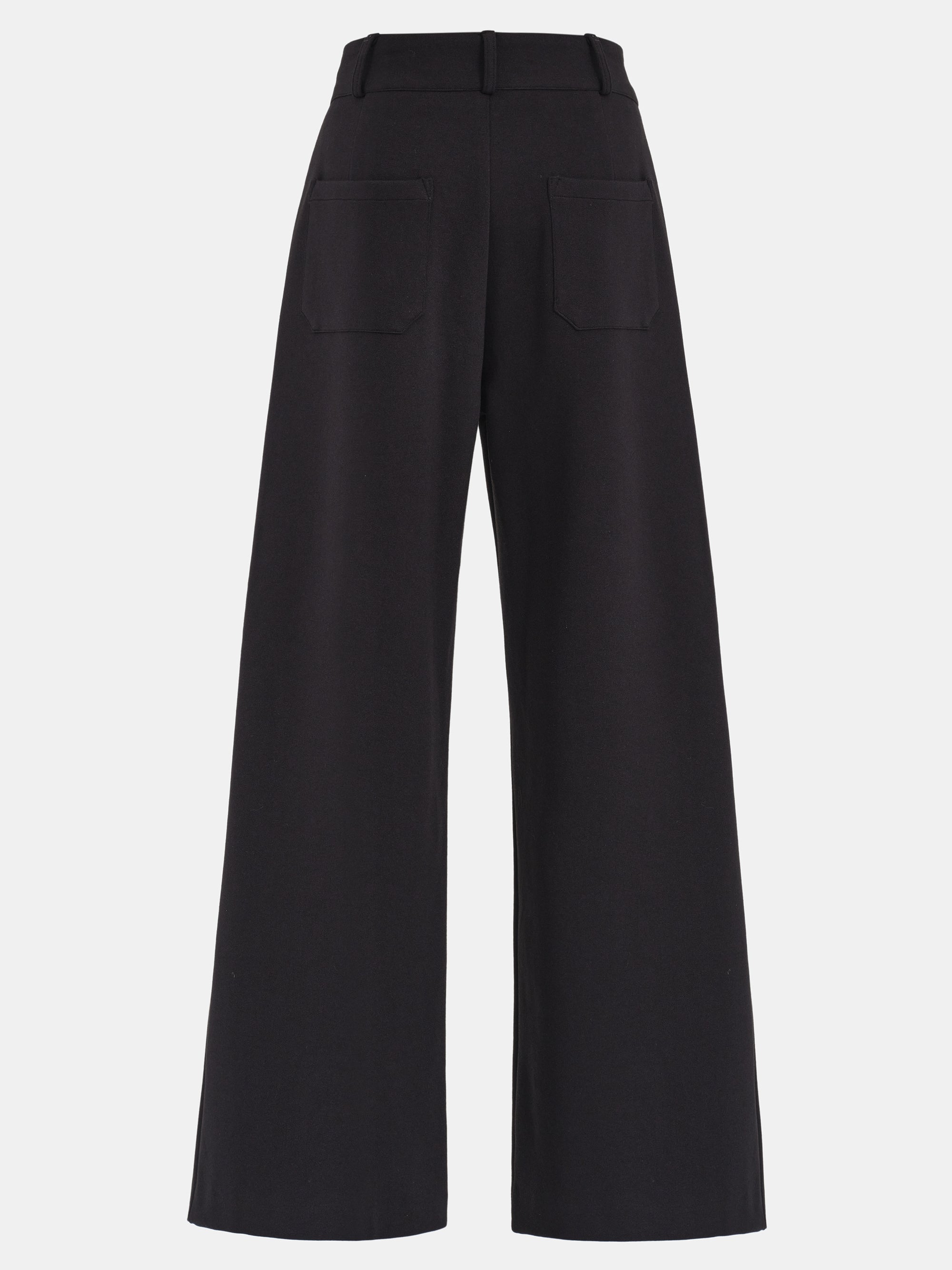 French Terry Pleat Pants, Black