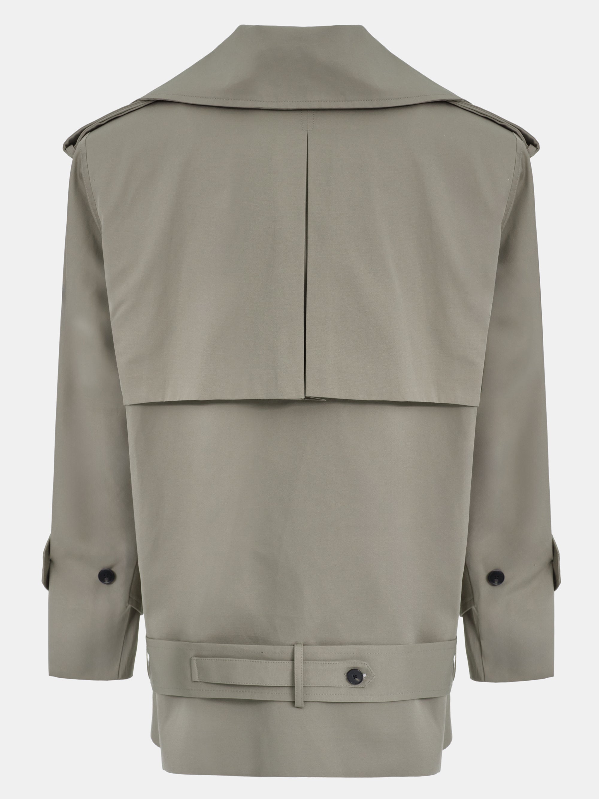 Oversized High Collar Trench Coat, Taupe