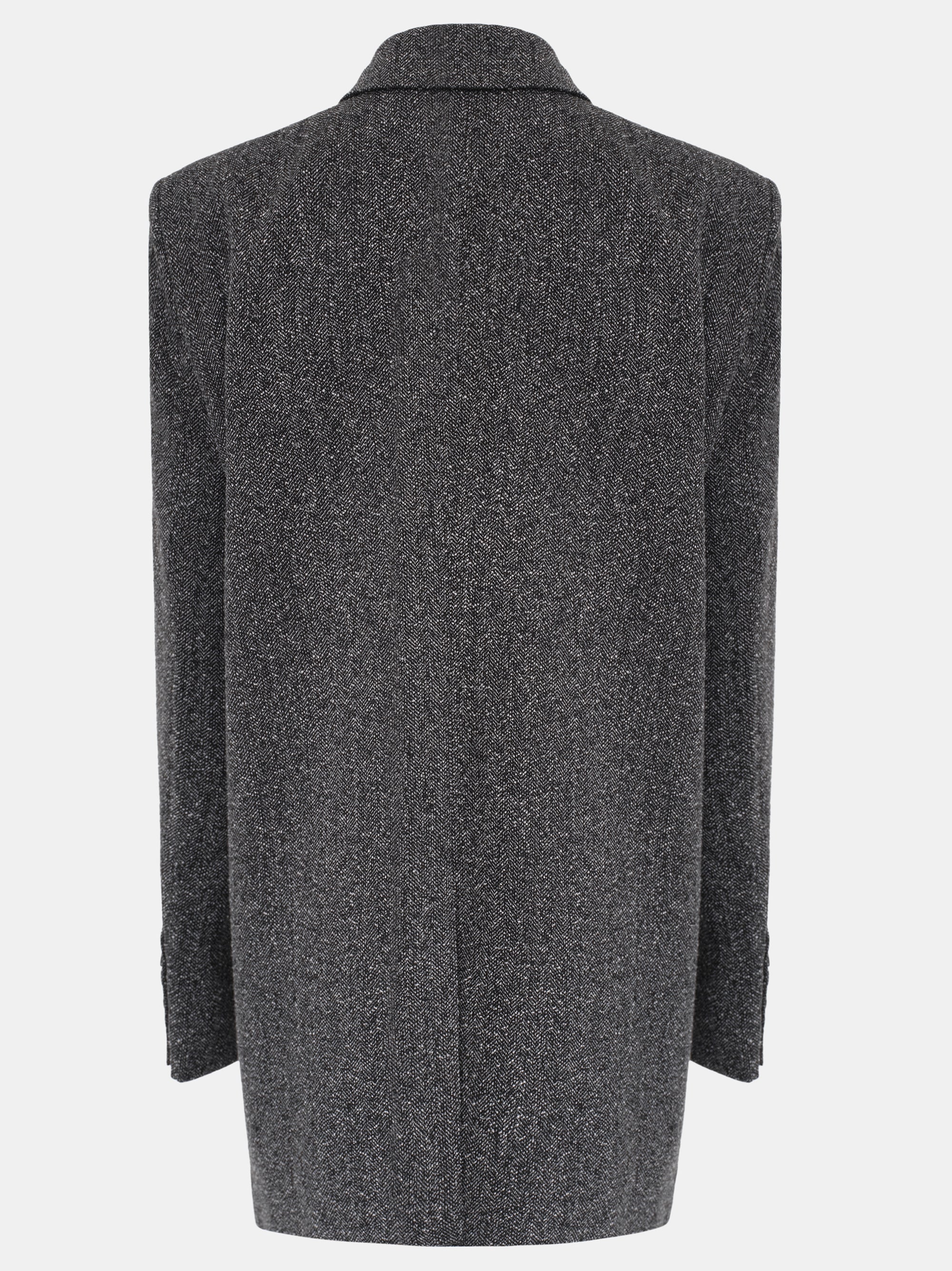 Oversized Overlap Blazer, Grey Melange