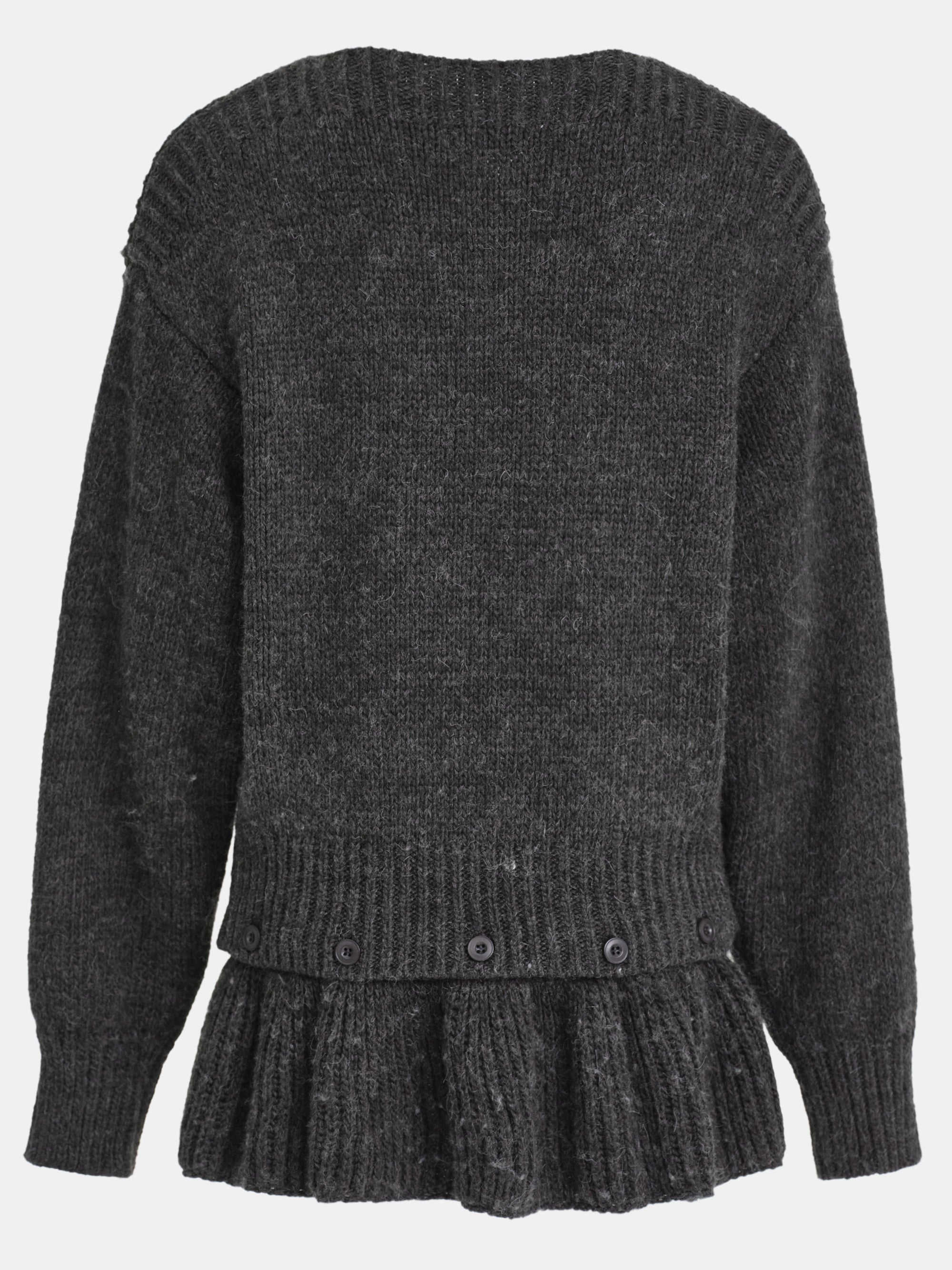 Peplum Hem Knit Sweater, Charcoal