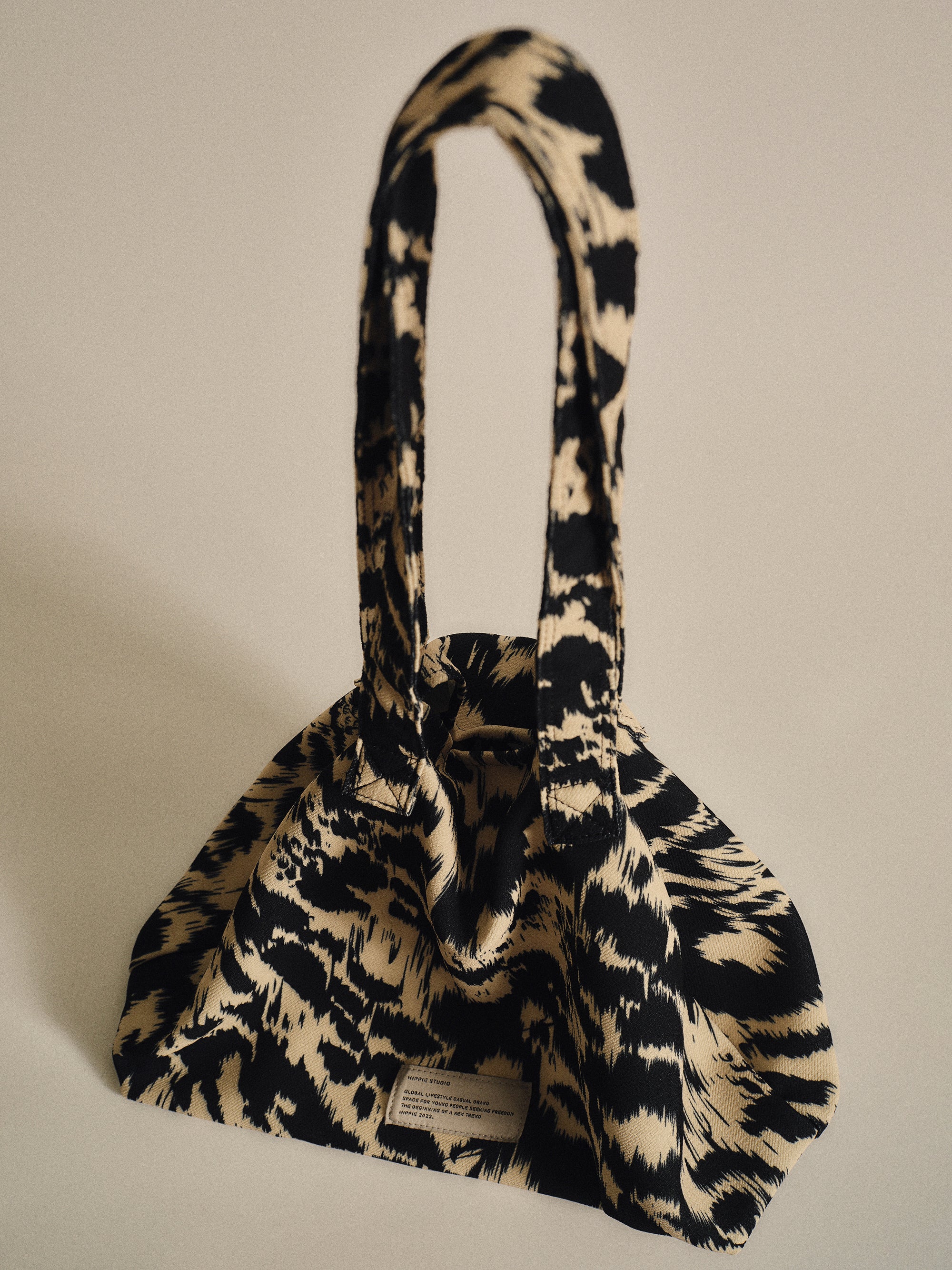 Leopard-Print Tote Bag, Black