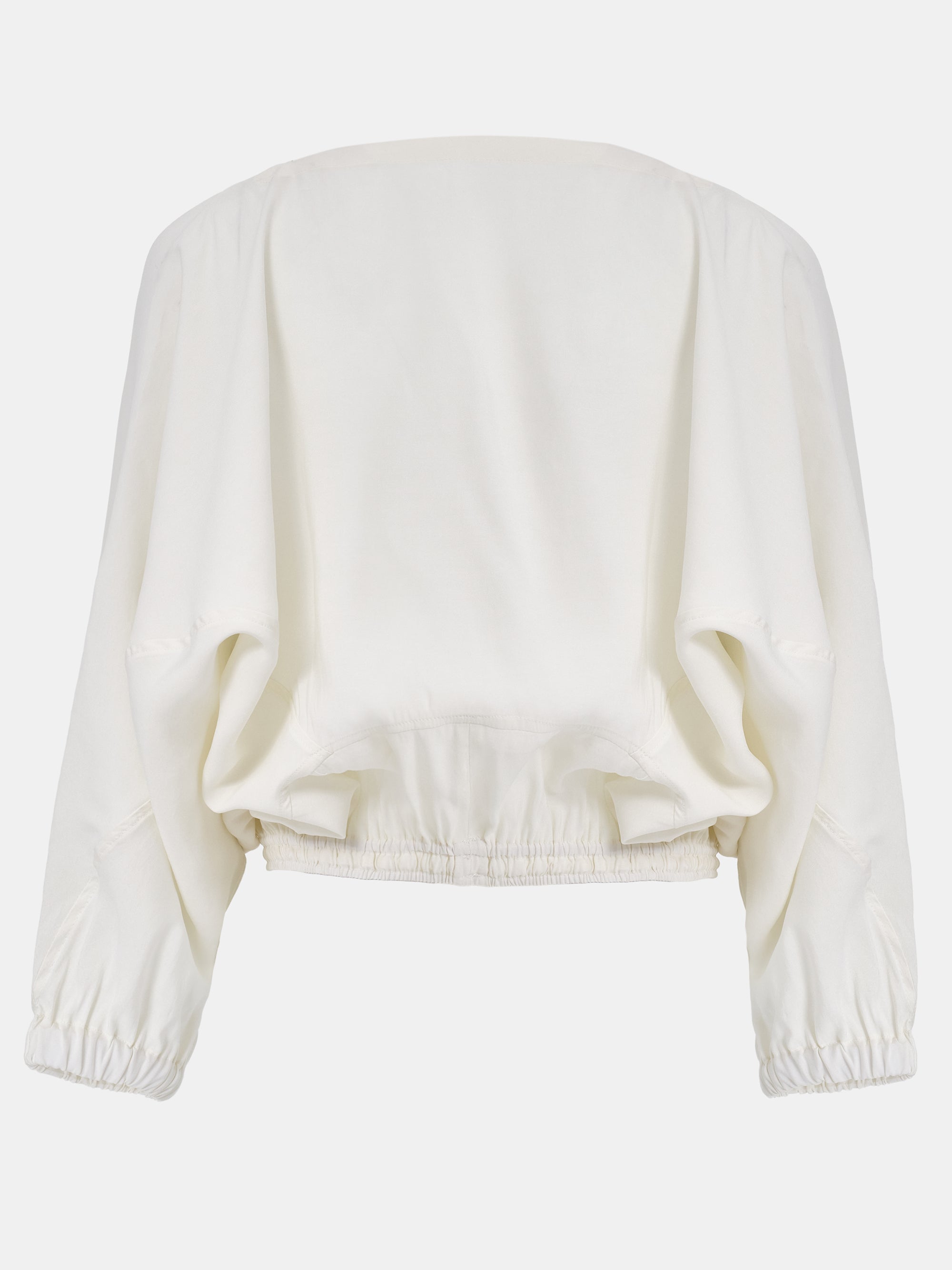 Drawstring Satin Blouse, Ivory
