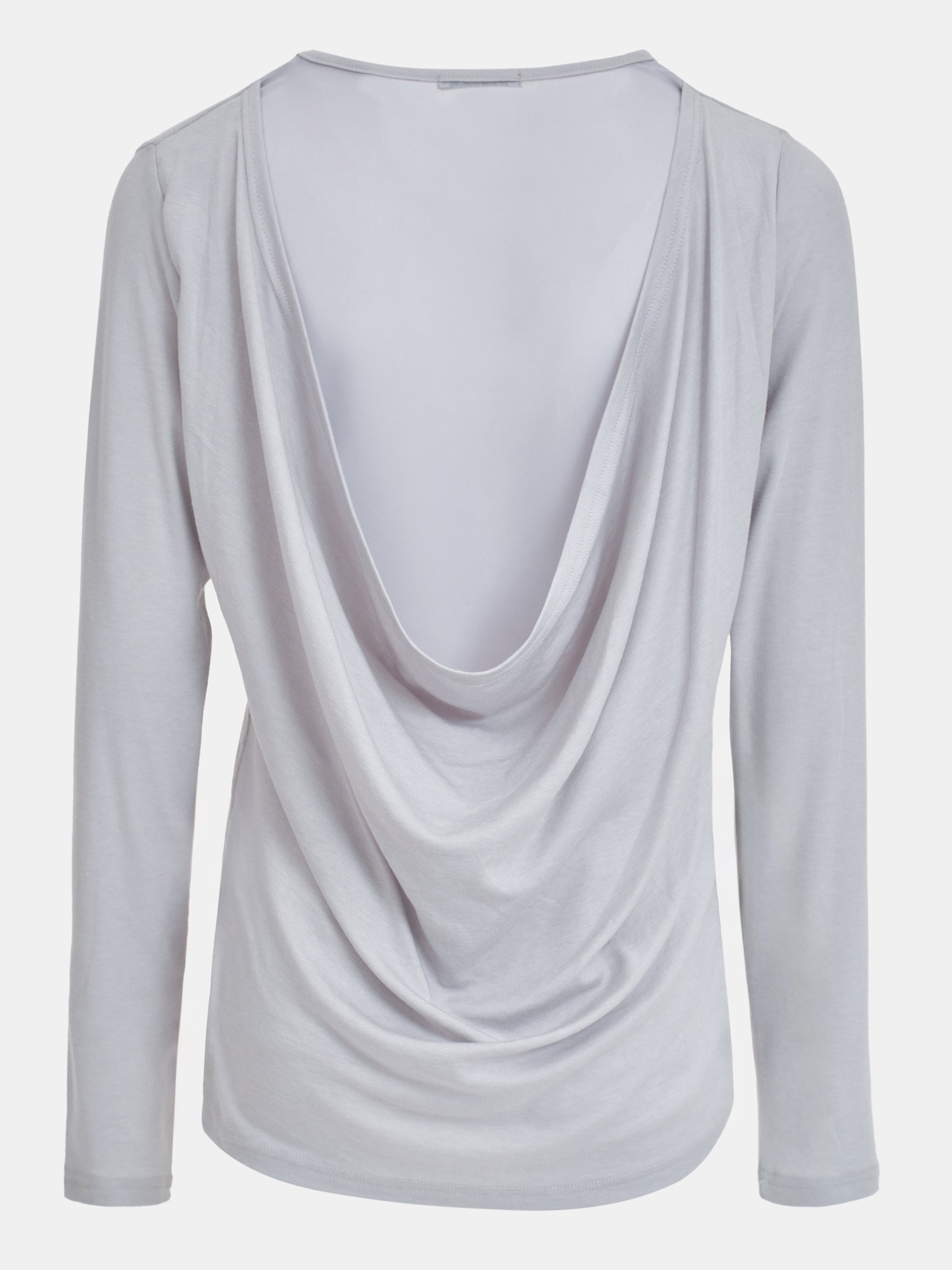 Drape-Back Tee, Light Grey