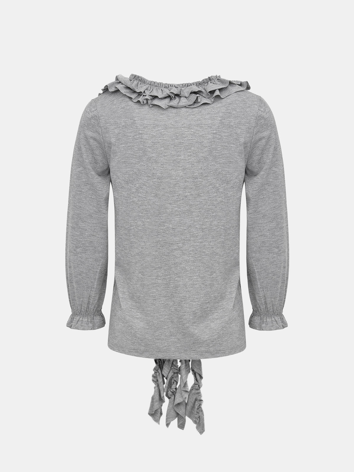 Peiju Ruffle T-Shirt, Grey