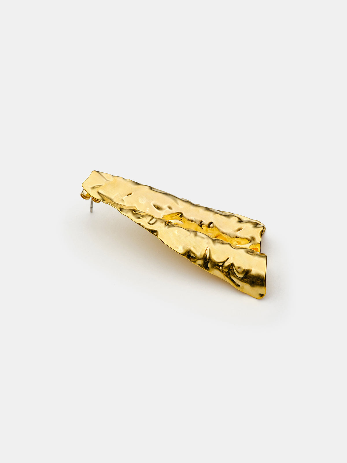 Crumpled Fan Earrings, Gold