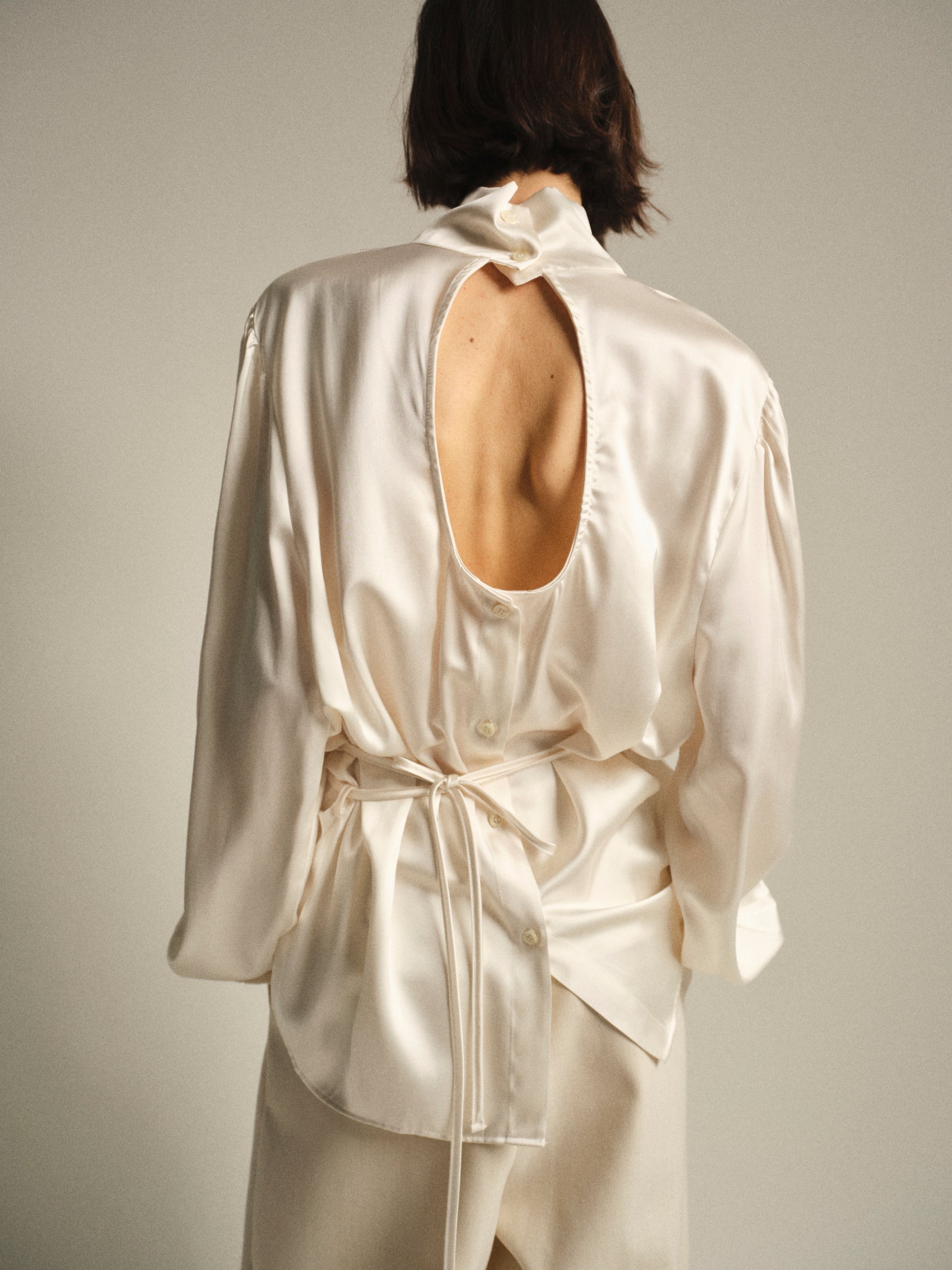 ivory dress blouse After-Party Collection Vintage Silk Blouse Dress