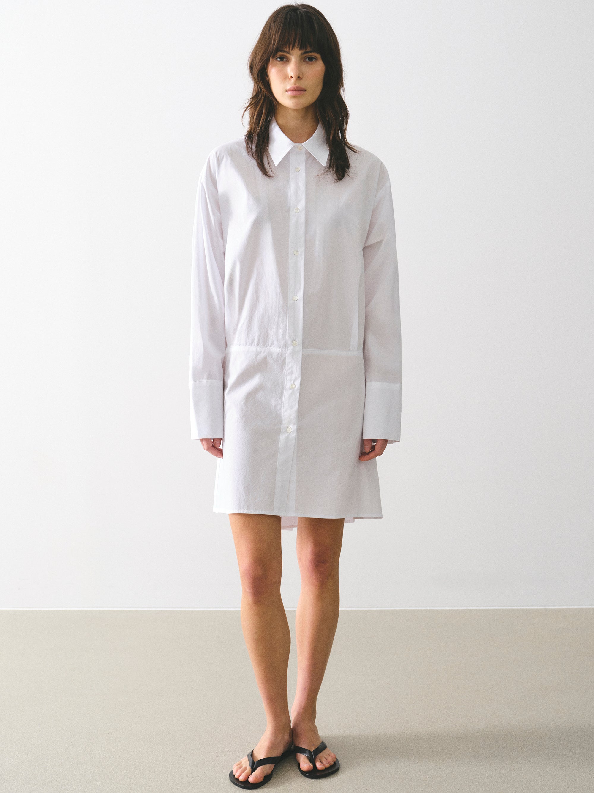 Button-Up Shirt Dress, Ivory Button-Up Shirt Dress, Ivory