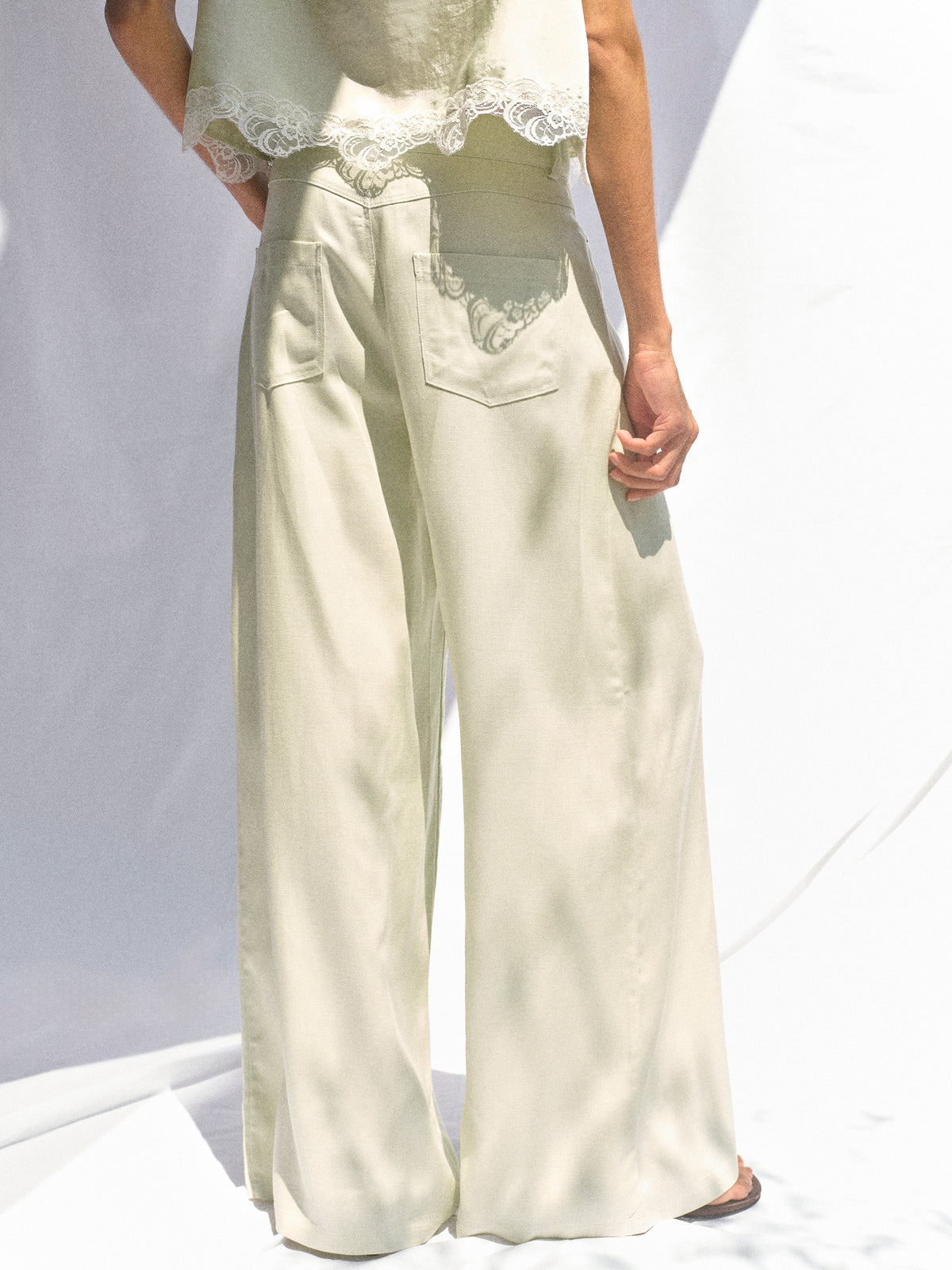 Mirko Fluid Tencel Denim Pants, Mint