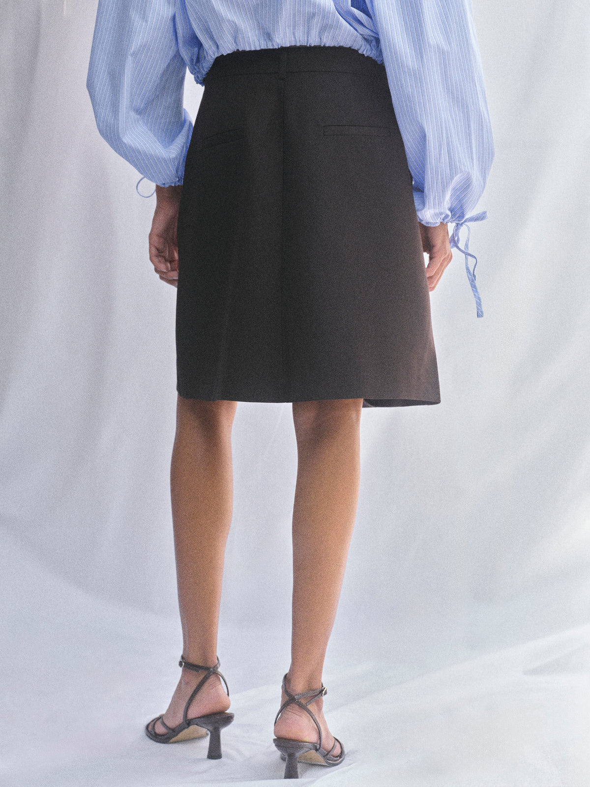 Maia Layered Wrap Midi Skirt, Brown