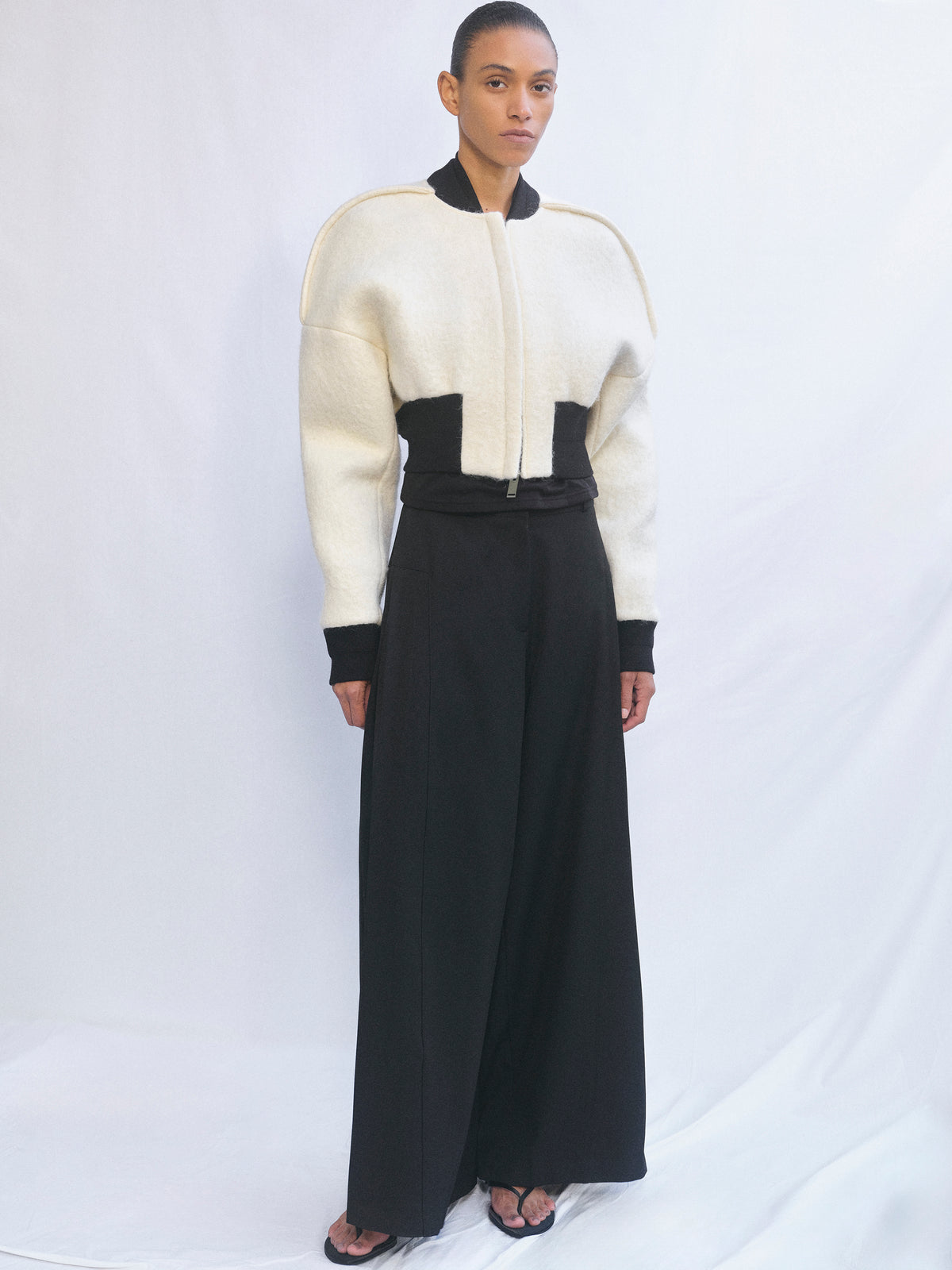 Meghan Flowy Wide-Leg Pants, Black