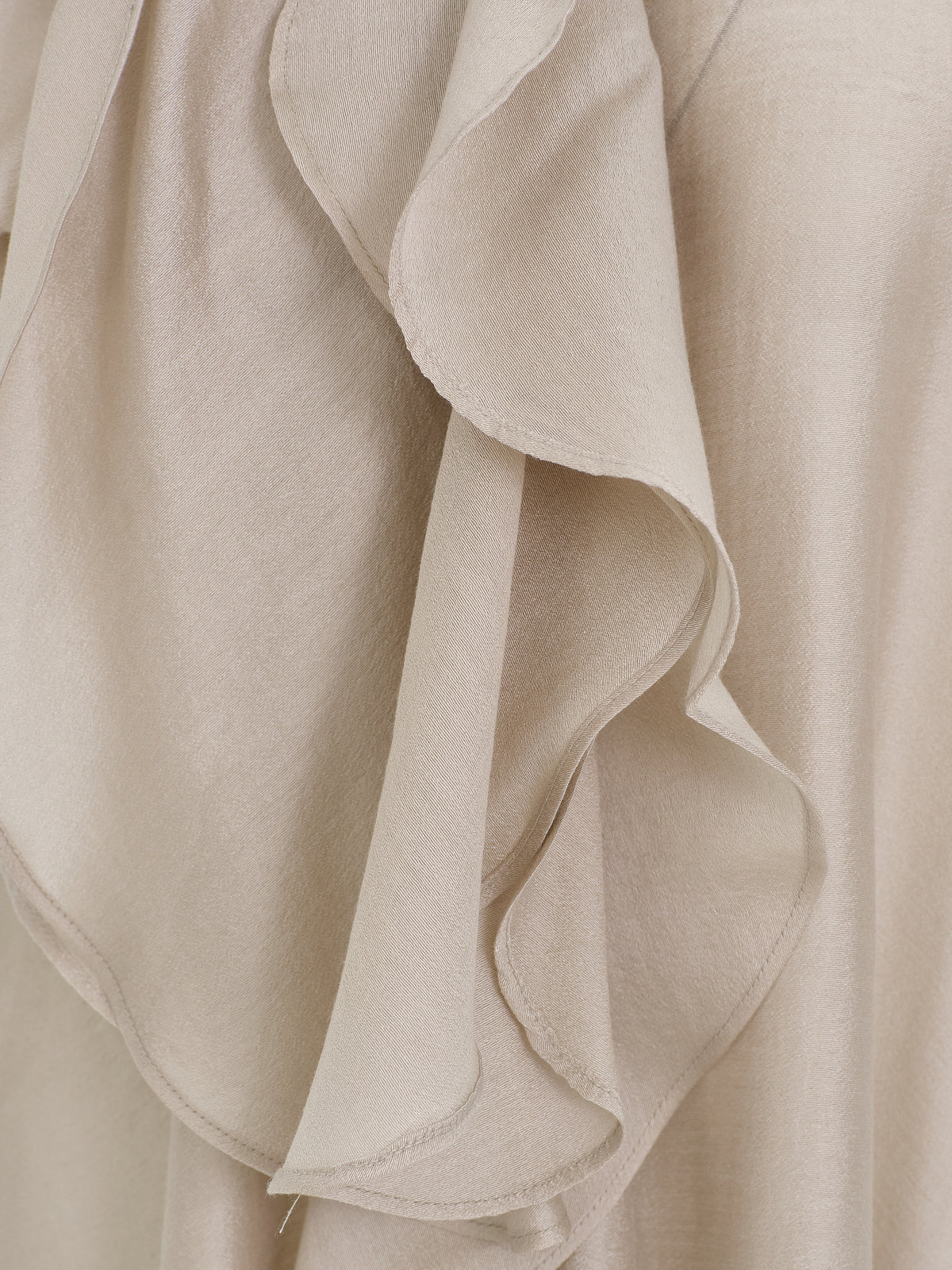 Faida Cascade Ruffle Top, Beige