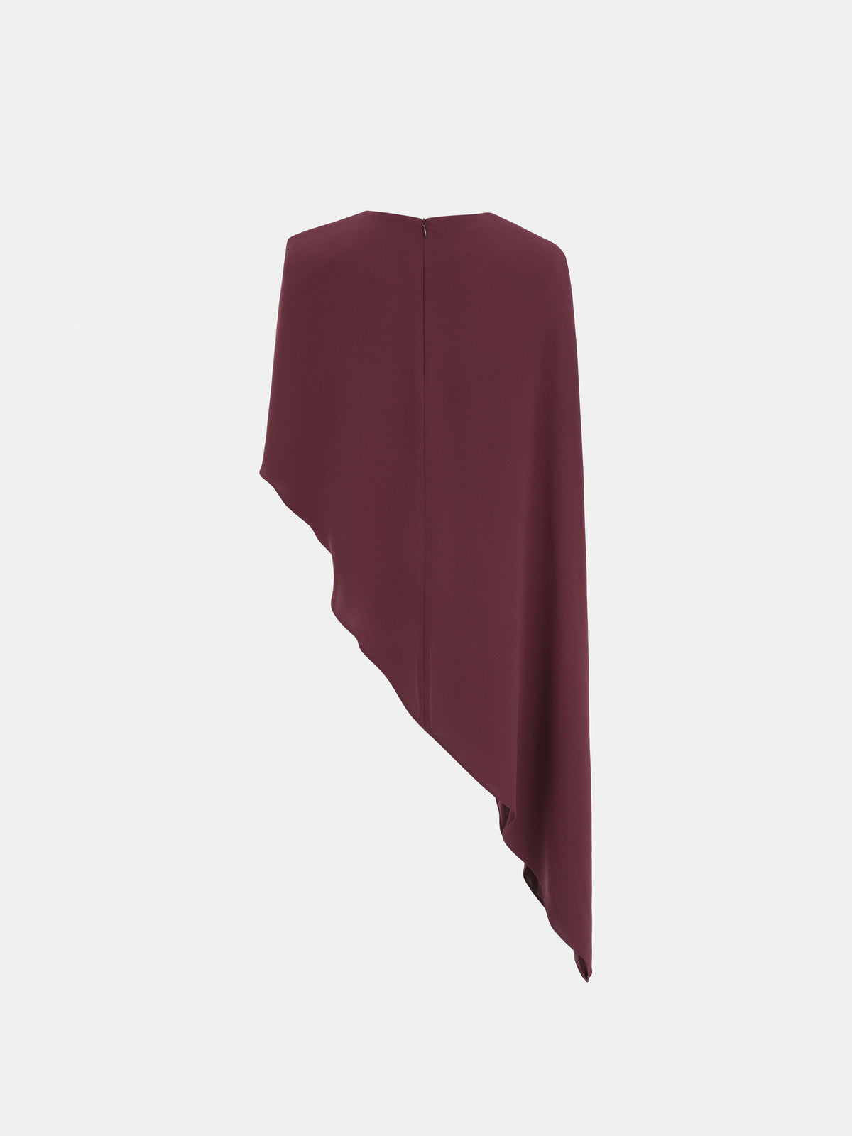 Amia Asymmetric Satin Blouse, Wine