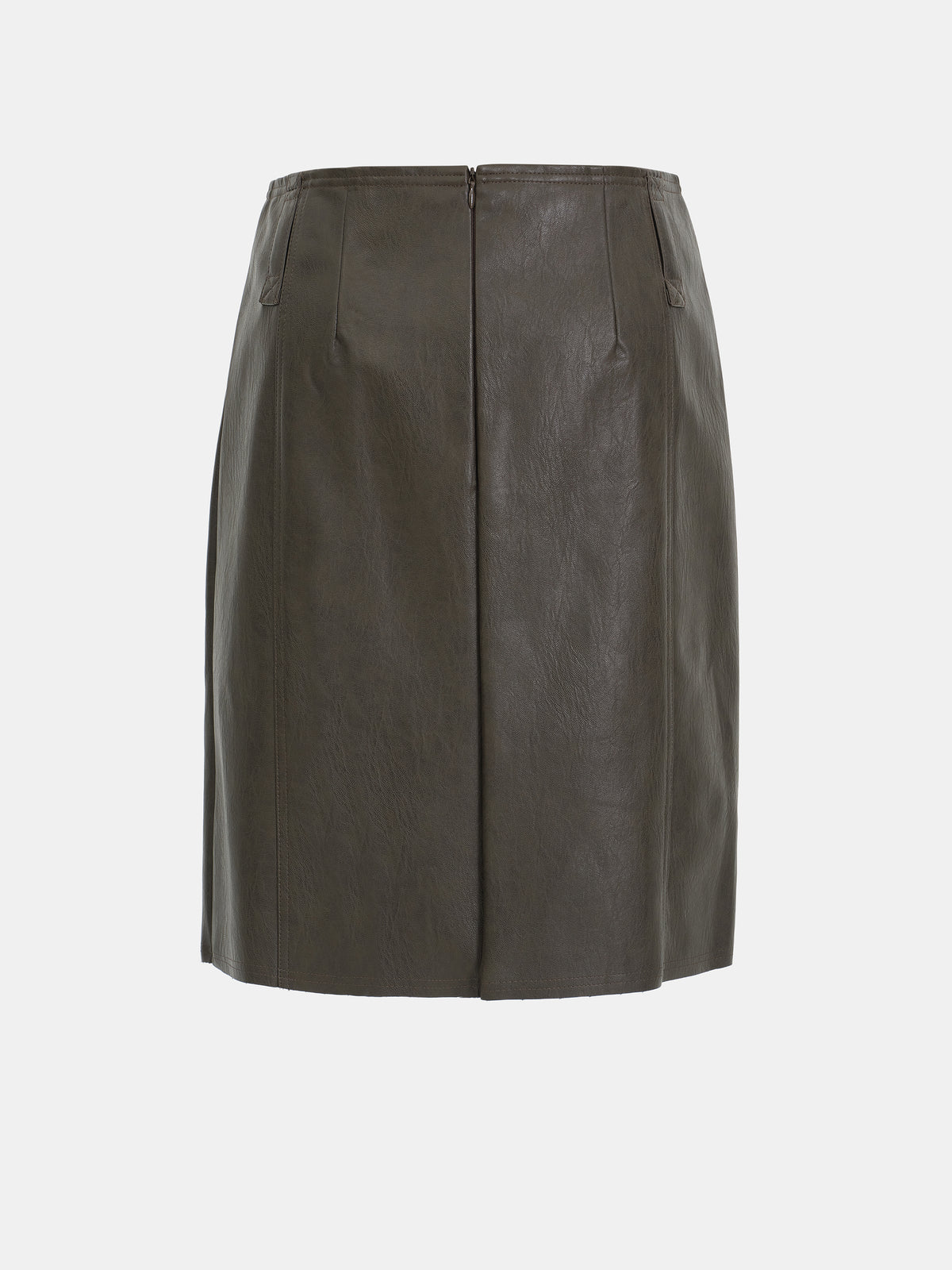 Pirro Faux-Leather Midi Skirt, Brown