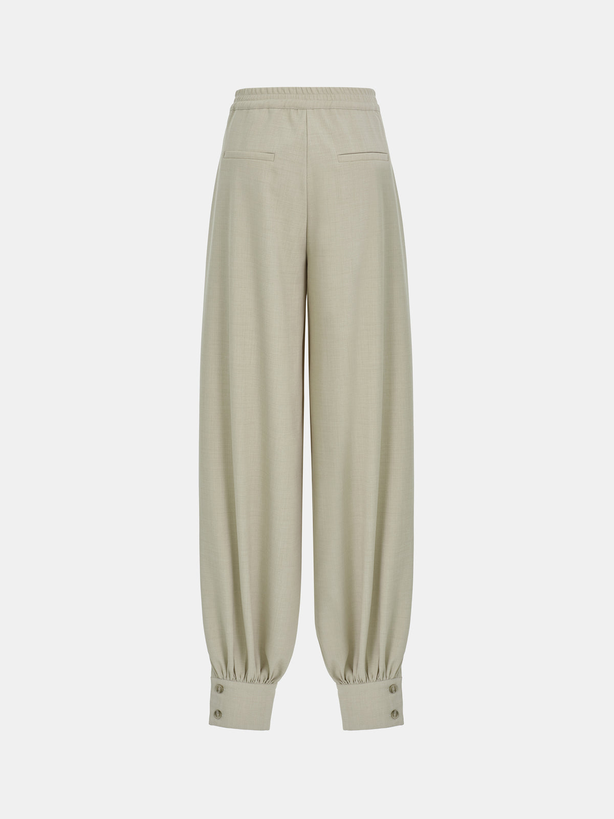 Leto Pleated Cuff Trousers, Beige