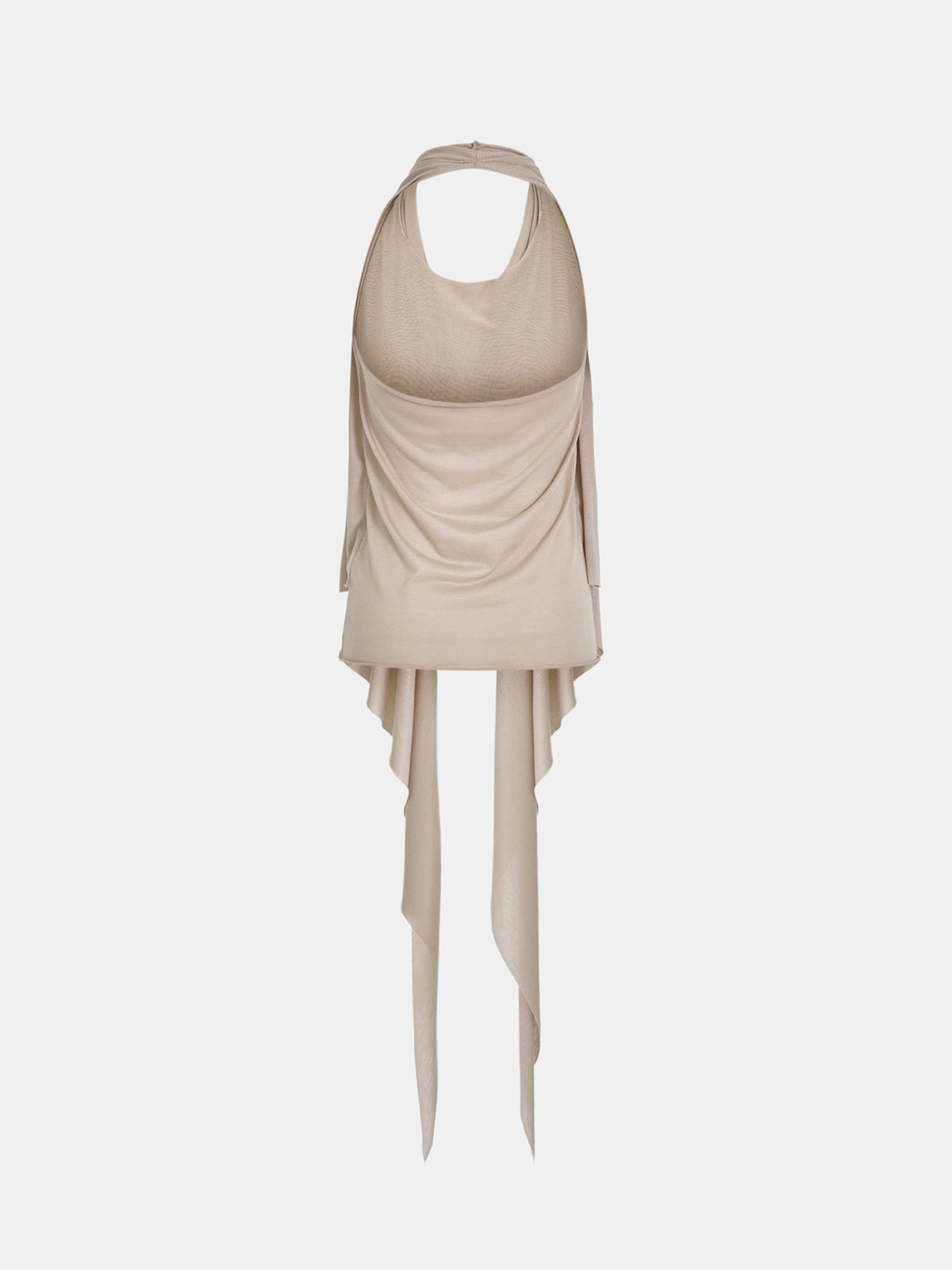 Mahon Scarf-Panel Tank Top, Beige