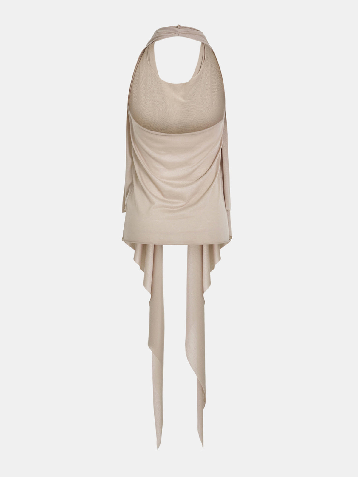 Mahon Scarf-Panel Tank Top, Beige