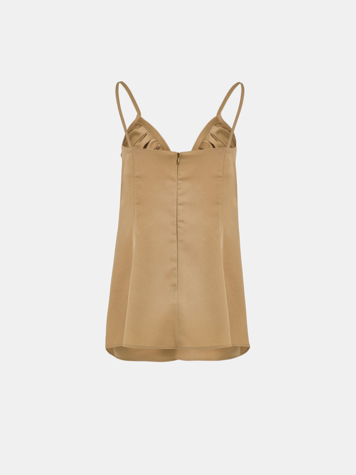 Vela Wired Satin Top, Brown
