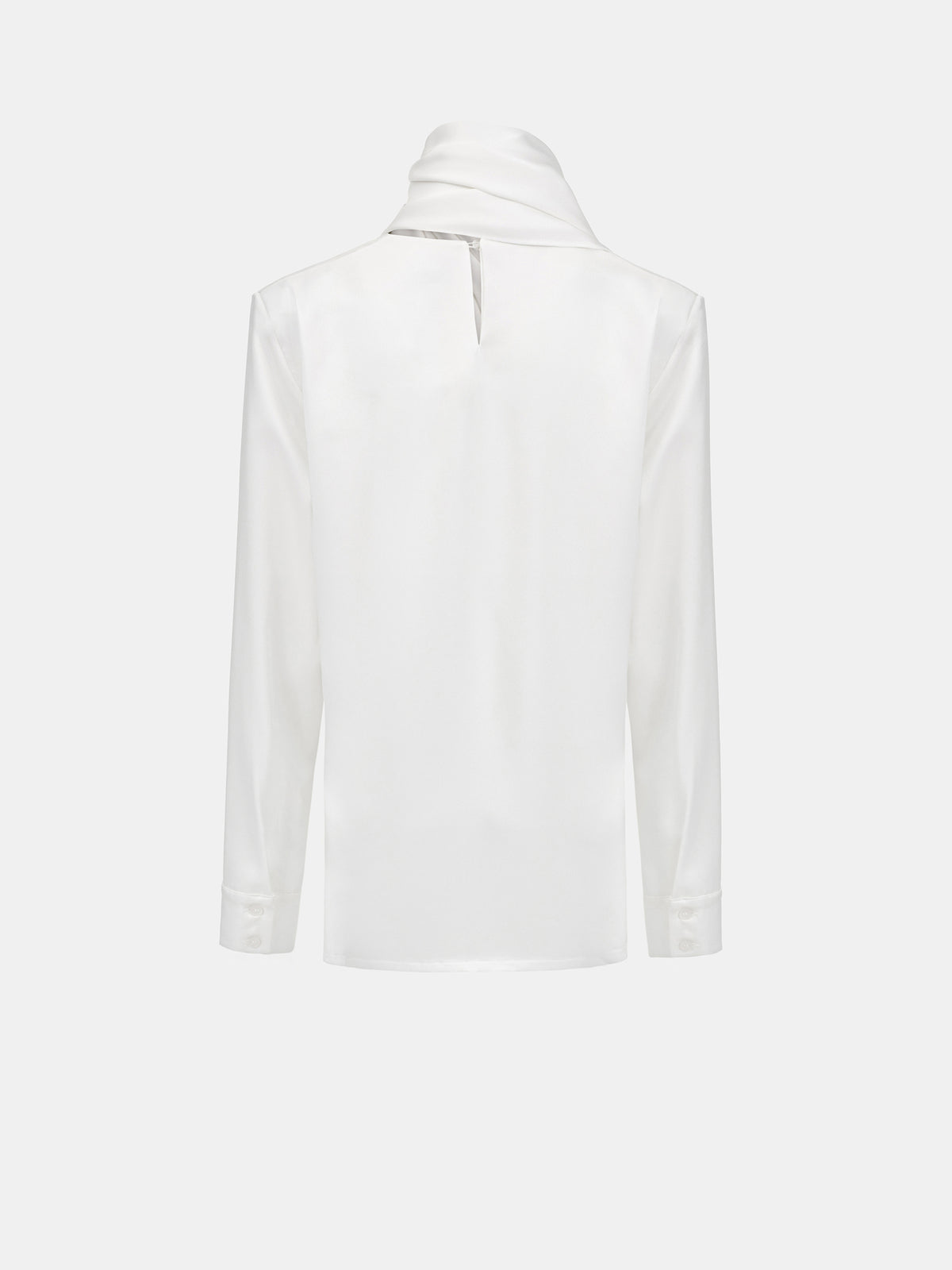 Koa Scarf Satin Blouse, White