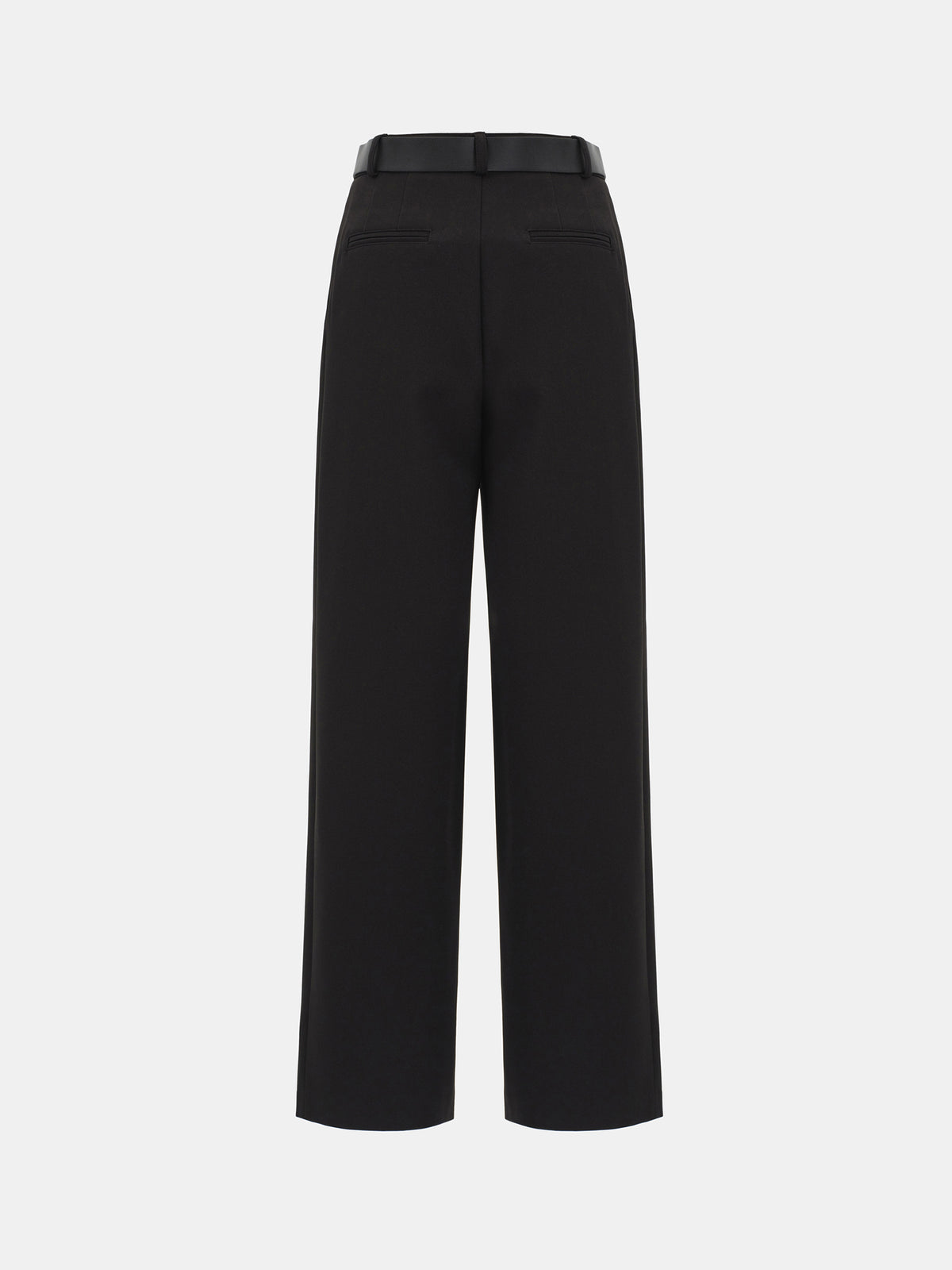 Matteo Belted Tuck Trousers, Black