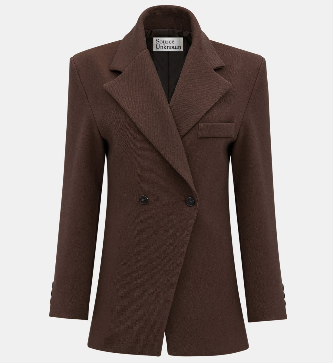 Nangy Double Breasted Cinched Blazer, Pecan