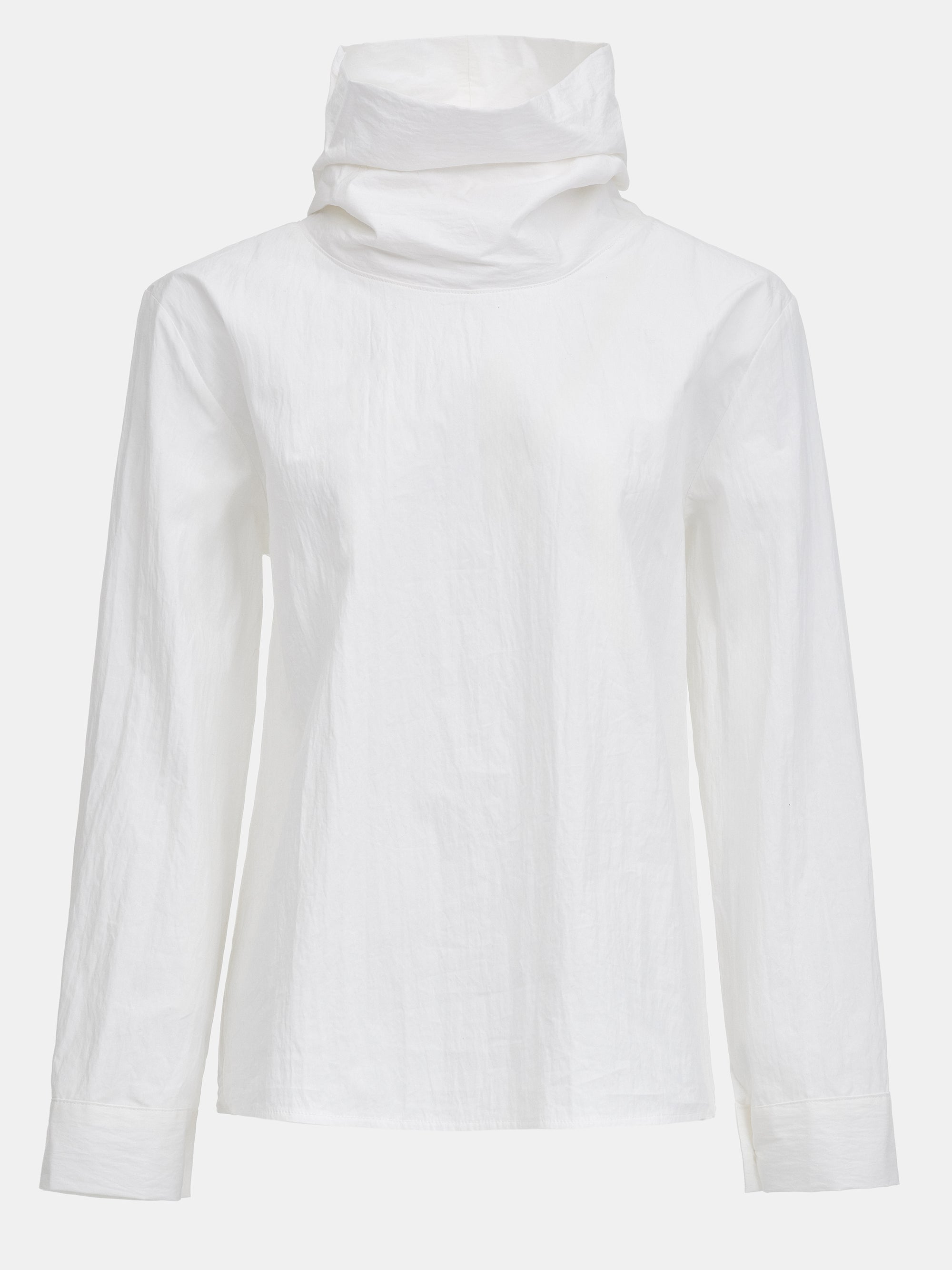 High-Neck Cotton Top, White